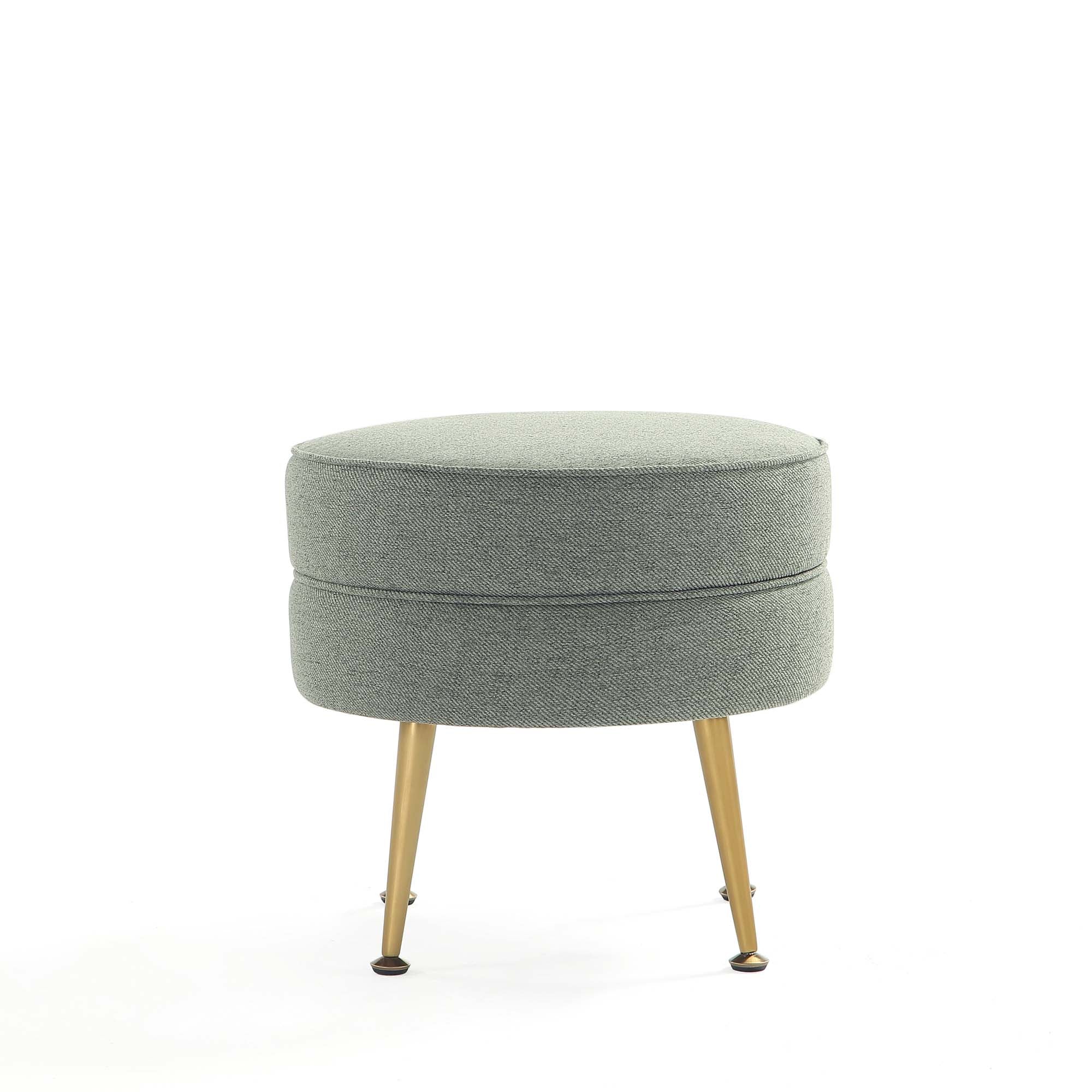 Bailey Ottoman in Sage Green with Gold Feet - Image 9