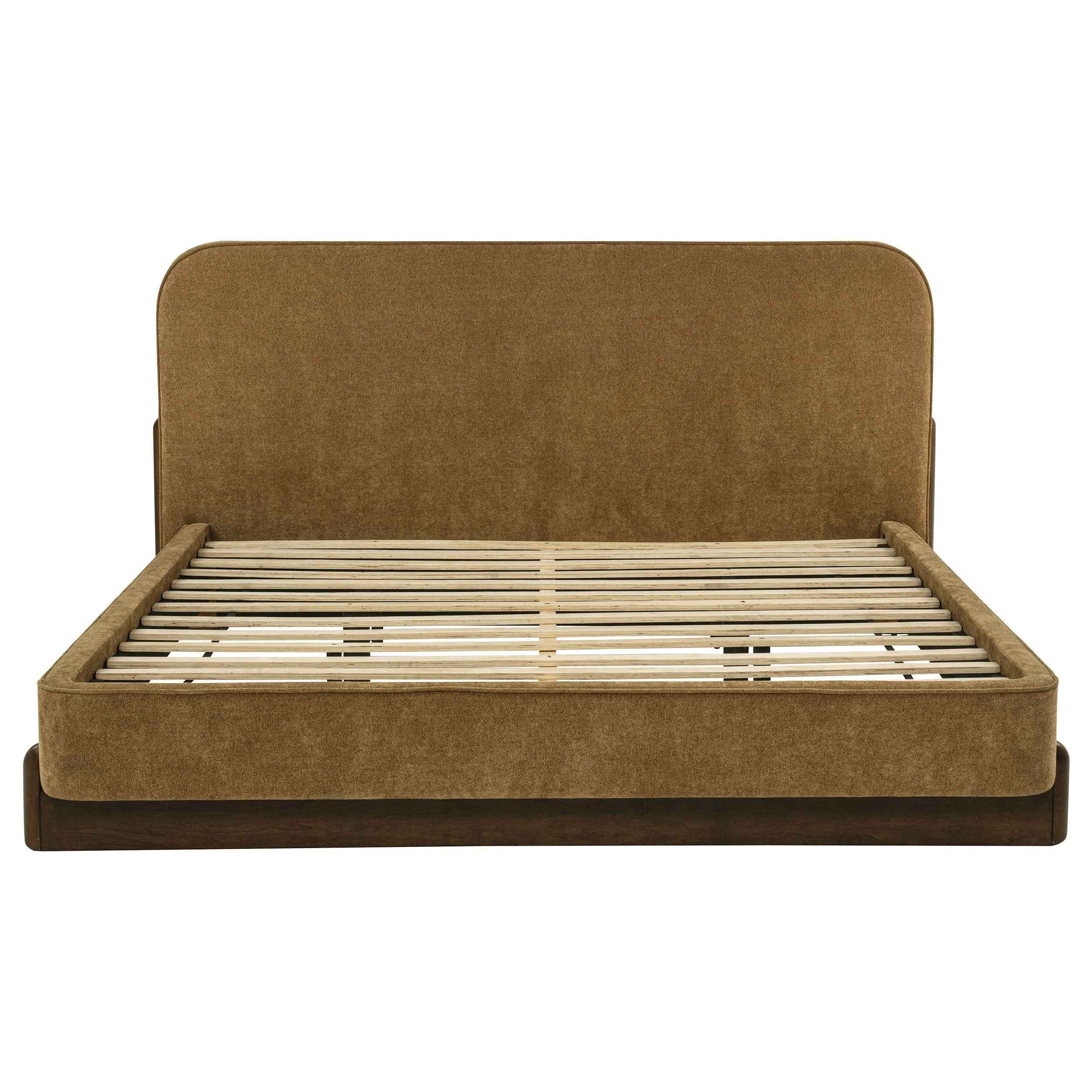 Baldacci Curry/Walnut Upholstered Eastern King Platform Bed - Image 2
