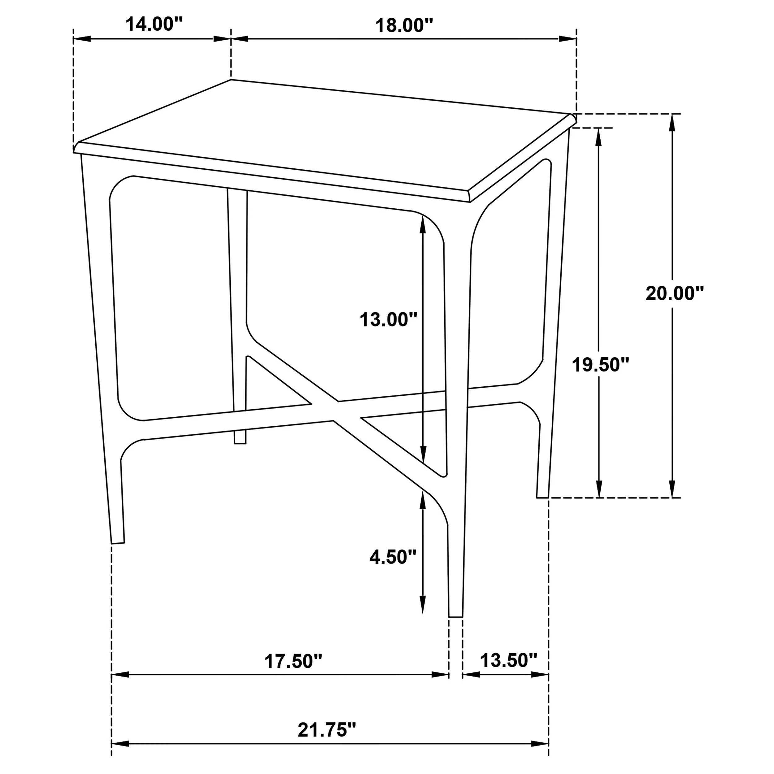 Baldwin White and Gold Rectangular Marble Top Side Table - Image 8