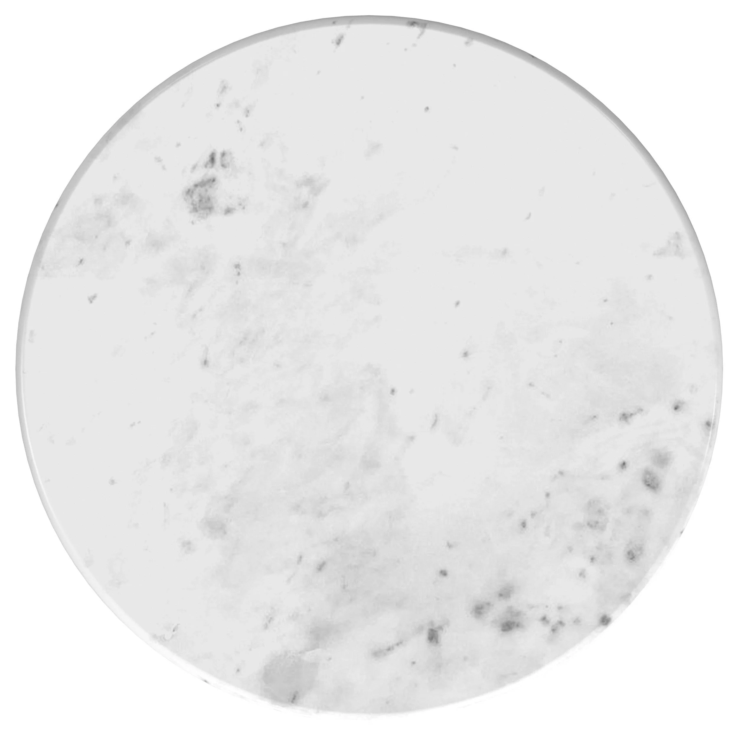 Baldwin White and Gold Round Marble Top Side Table - Image 6