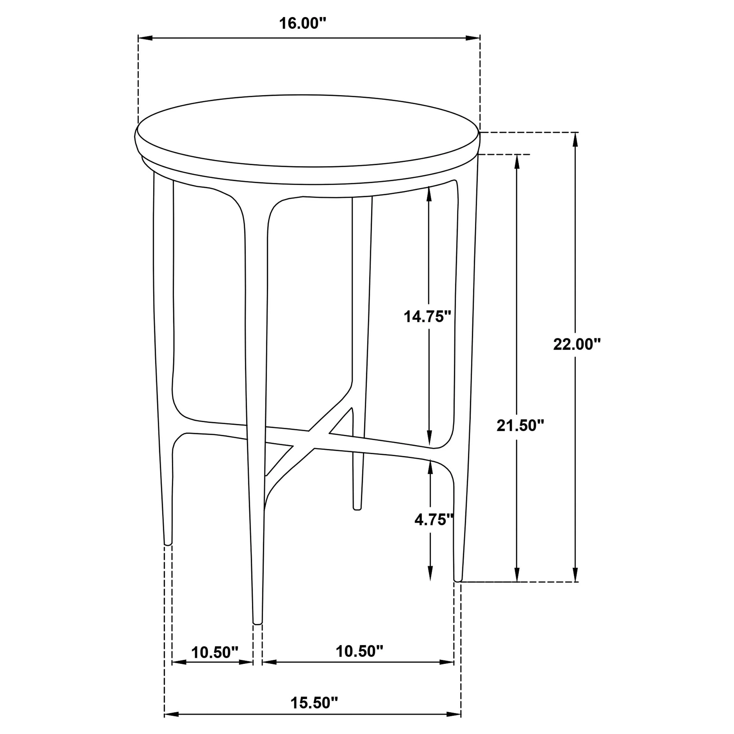Baldwin White and Gold Round Marble Top Side Table - Image 8