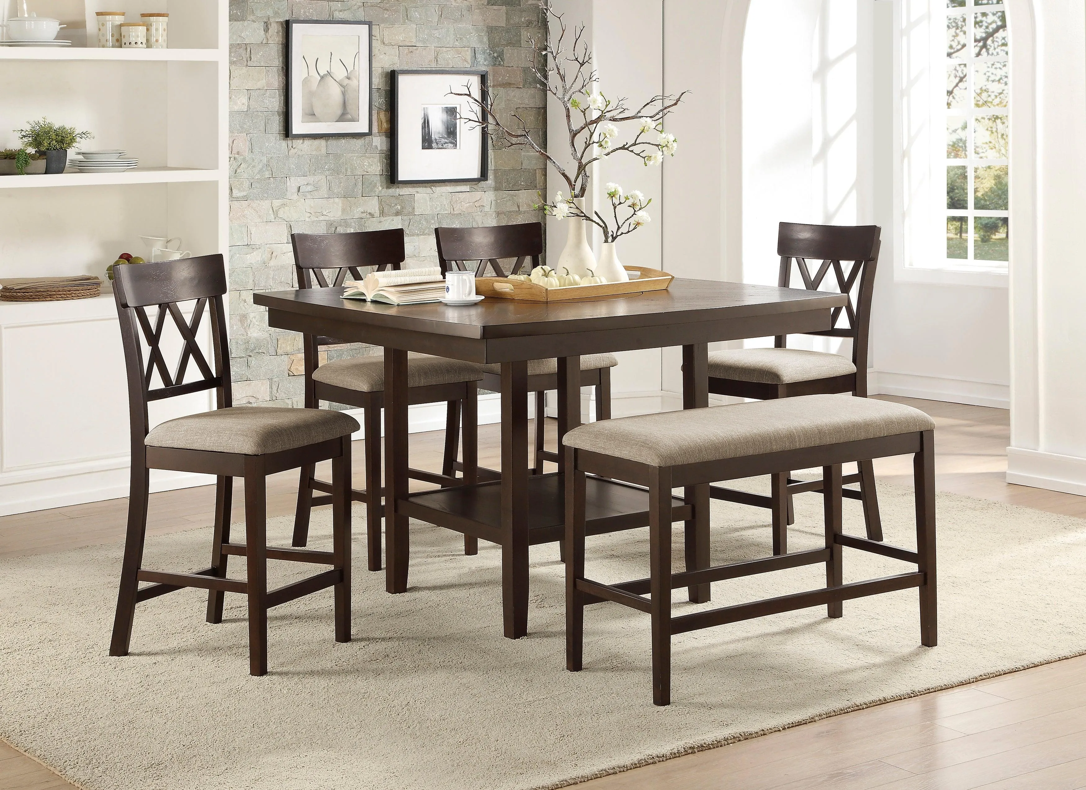 Balin Dark Brown Counter Height Bench - Image 5
