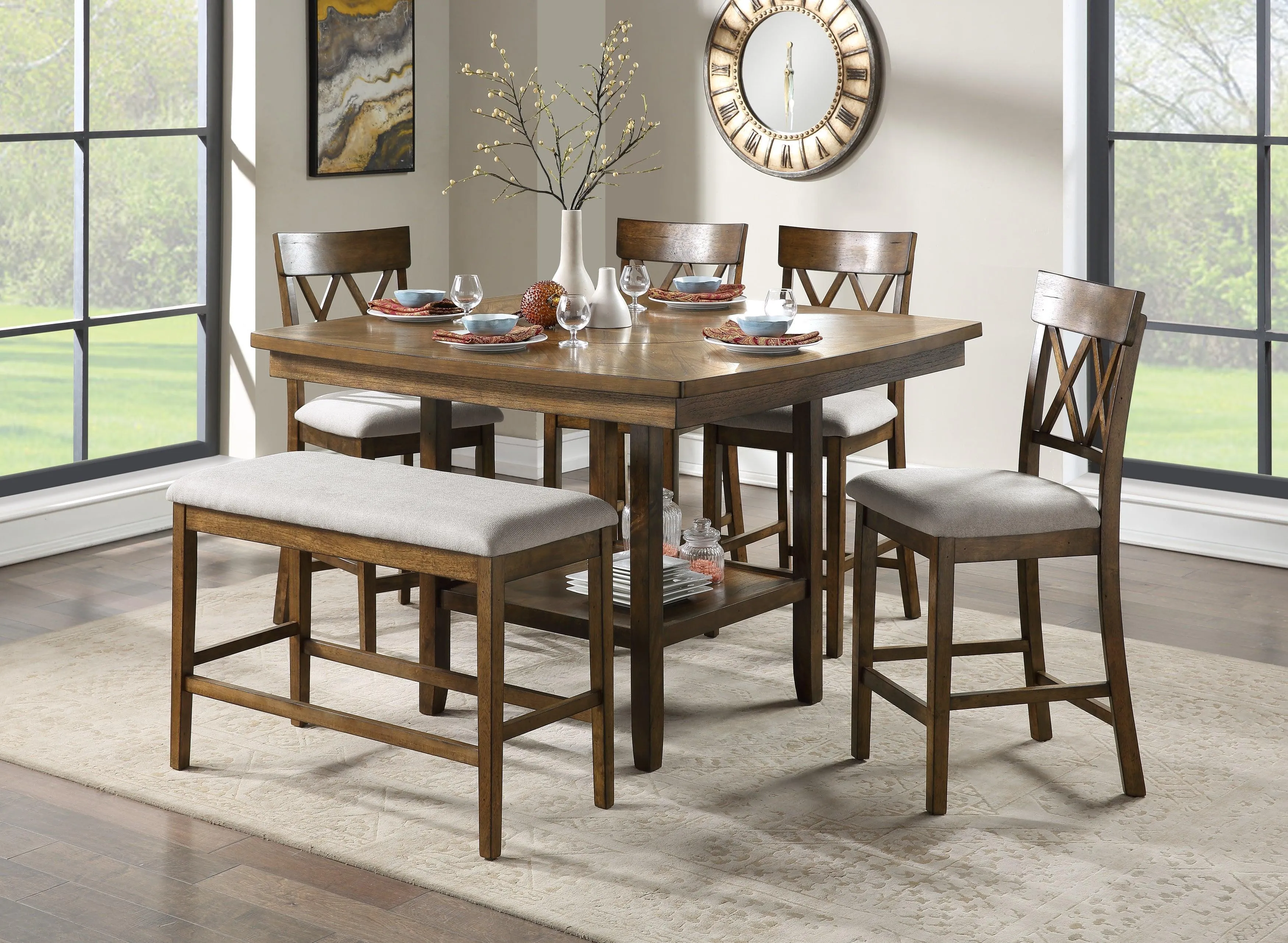 Balin Light Oak Counter Height Bench - Image 2