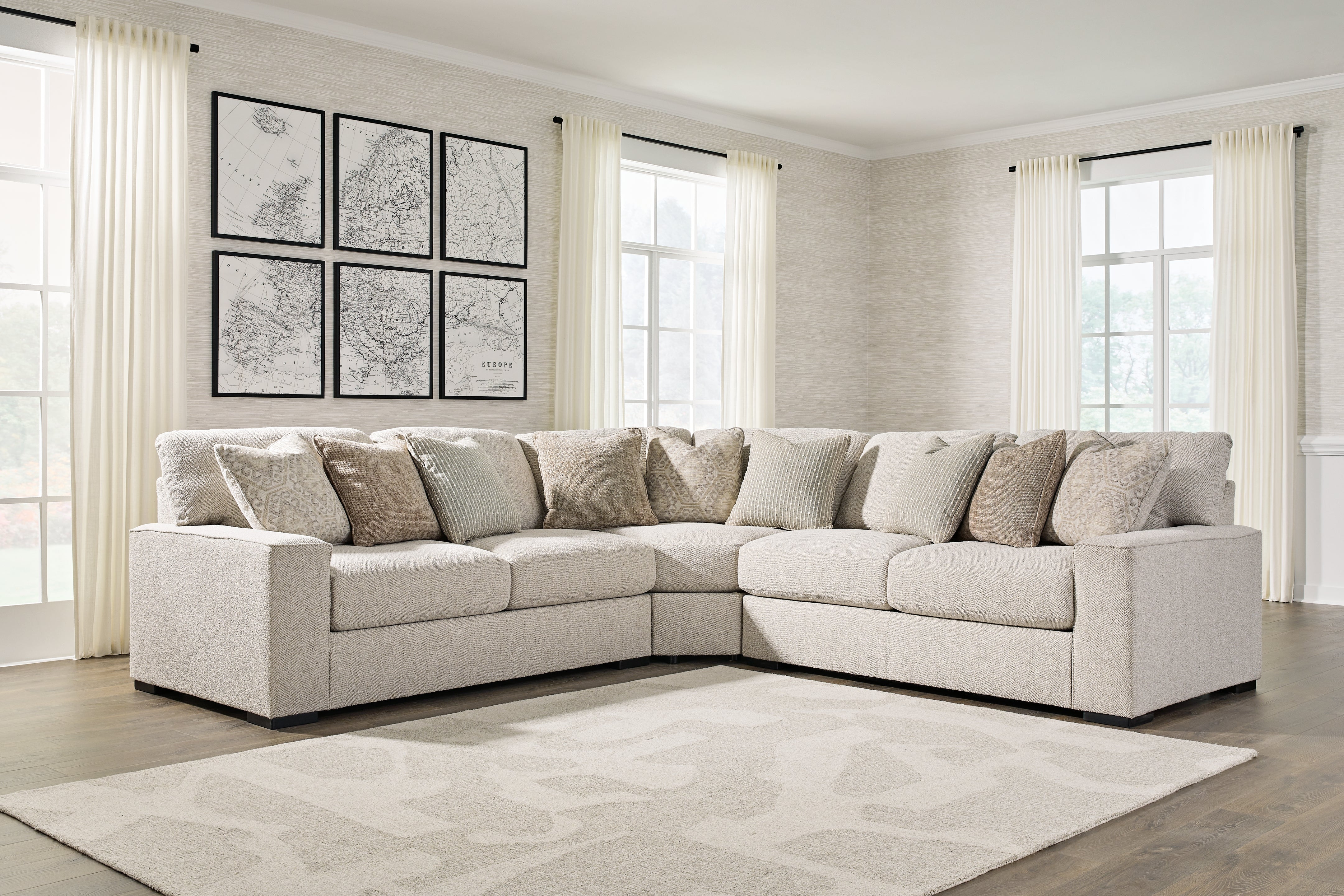 Ballyton Sand 3-Piece Sectional with Ottoman - Image 7