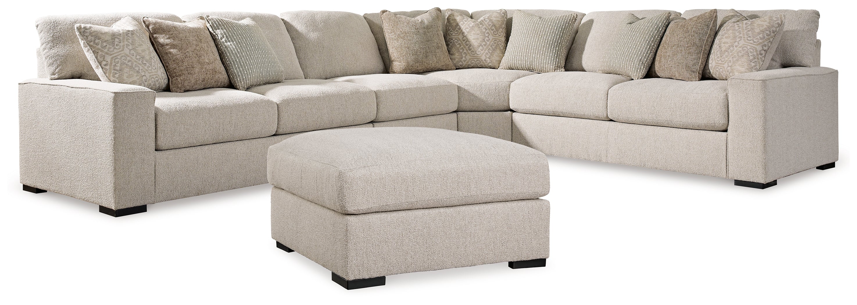 Ballyton Sand 4-Piece Sectional with Ottoman