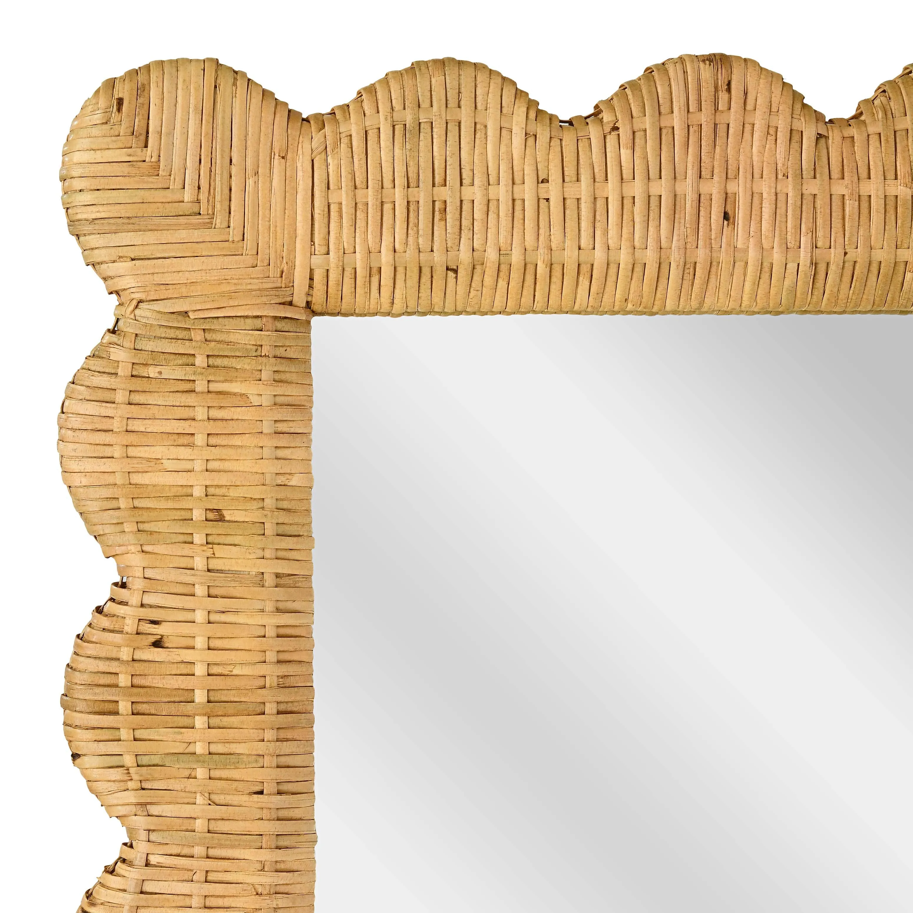 Bama 29.1" x 75" Long Natural Rattan Wall Mirror - Image 5
