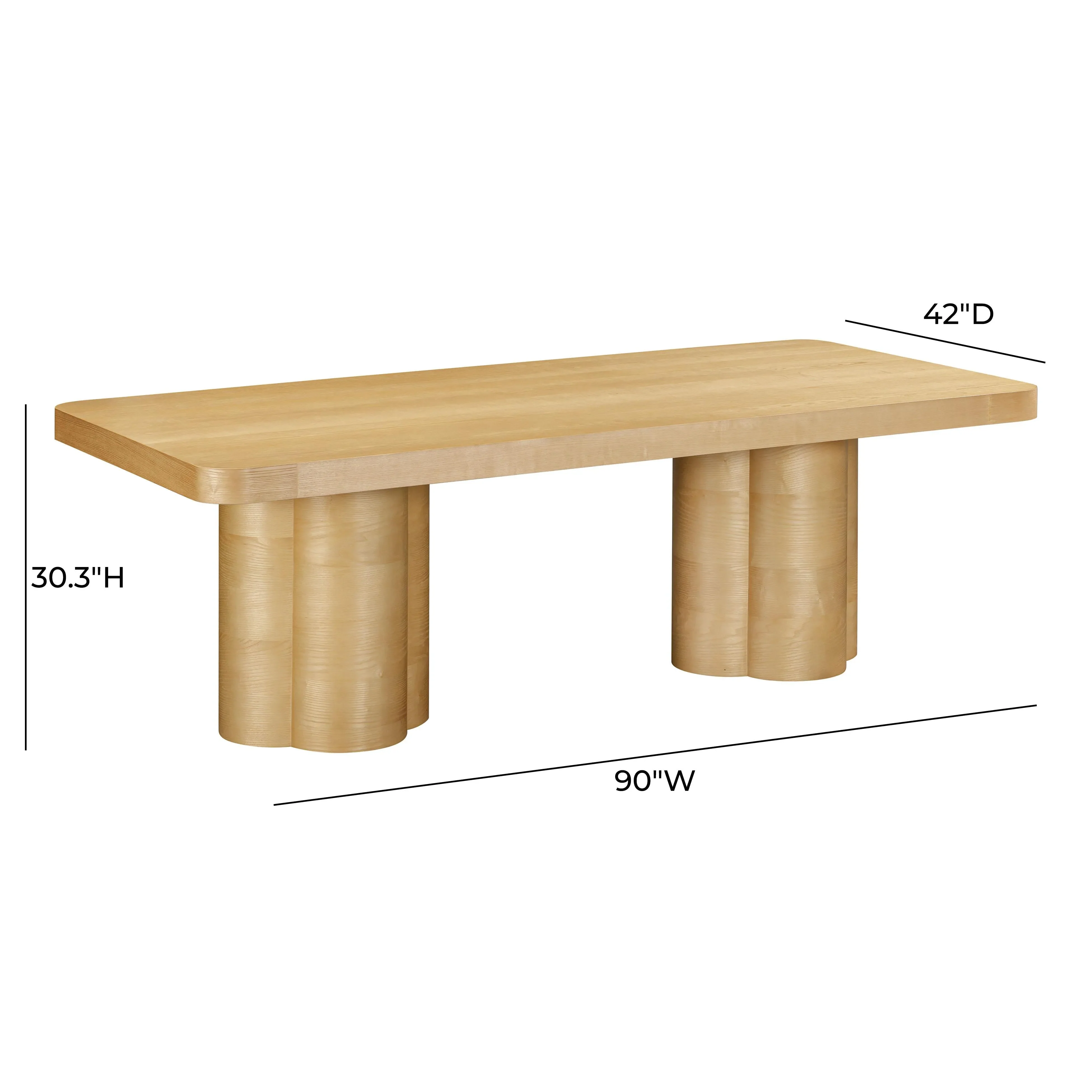 Bambi Ash 90" Rectangular Dining Table - Image 6