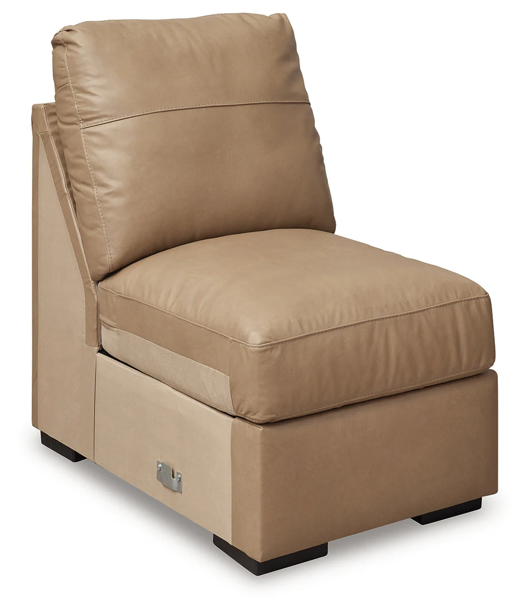 Bandon Toffee Leather 3-Piece Right Arm Facing RAF Sectional - Image 4