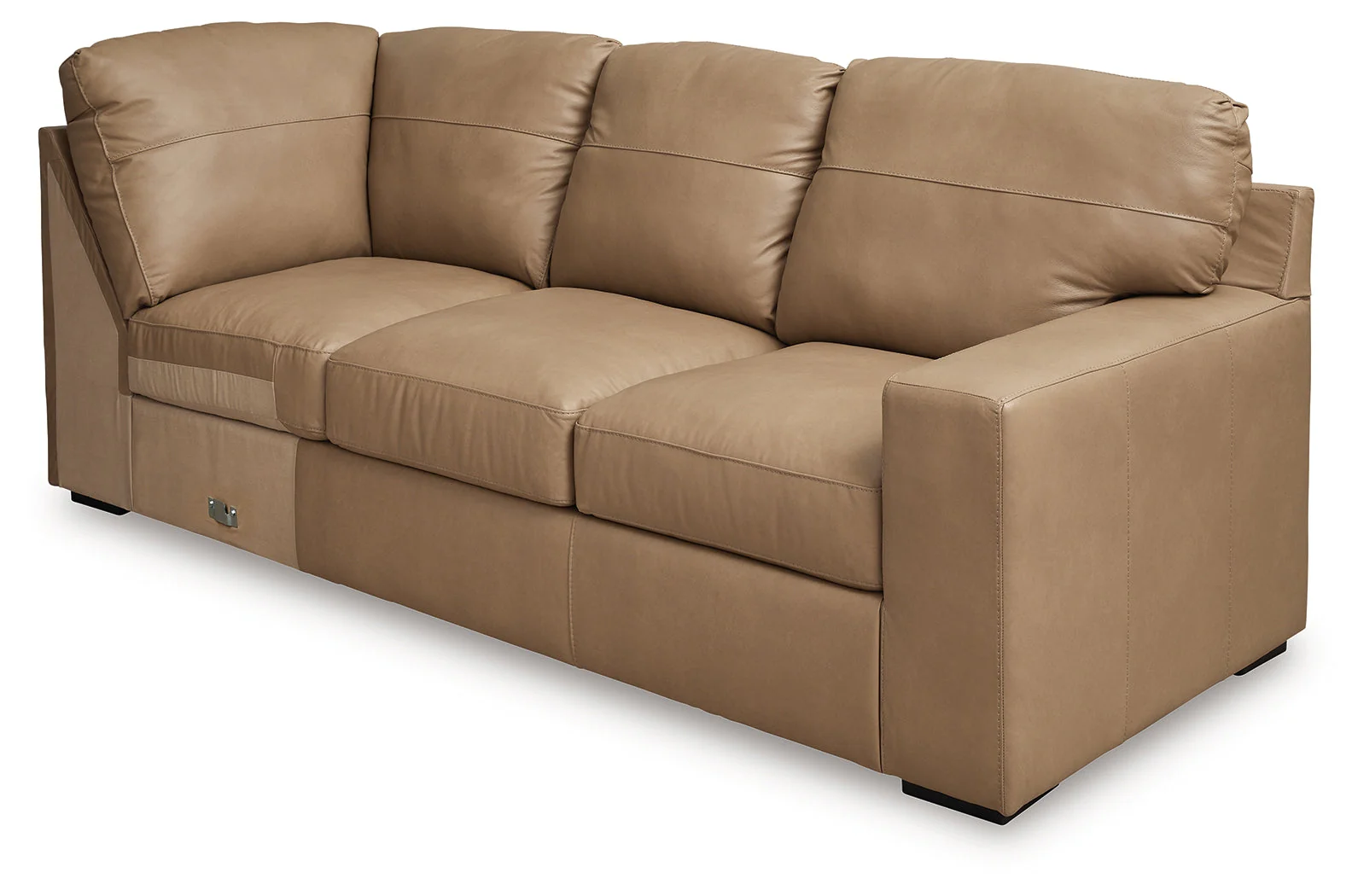 Bandon Toffee Leather 3-Piece Right Arm Facing RAF Sectional - Image 5