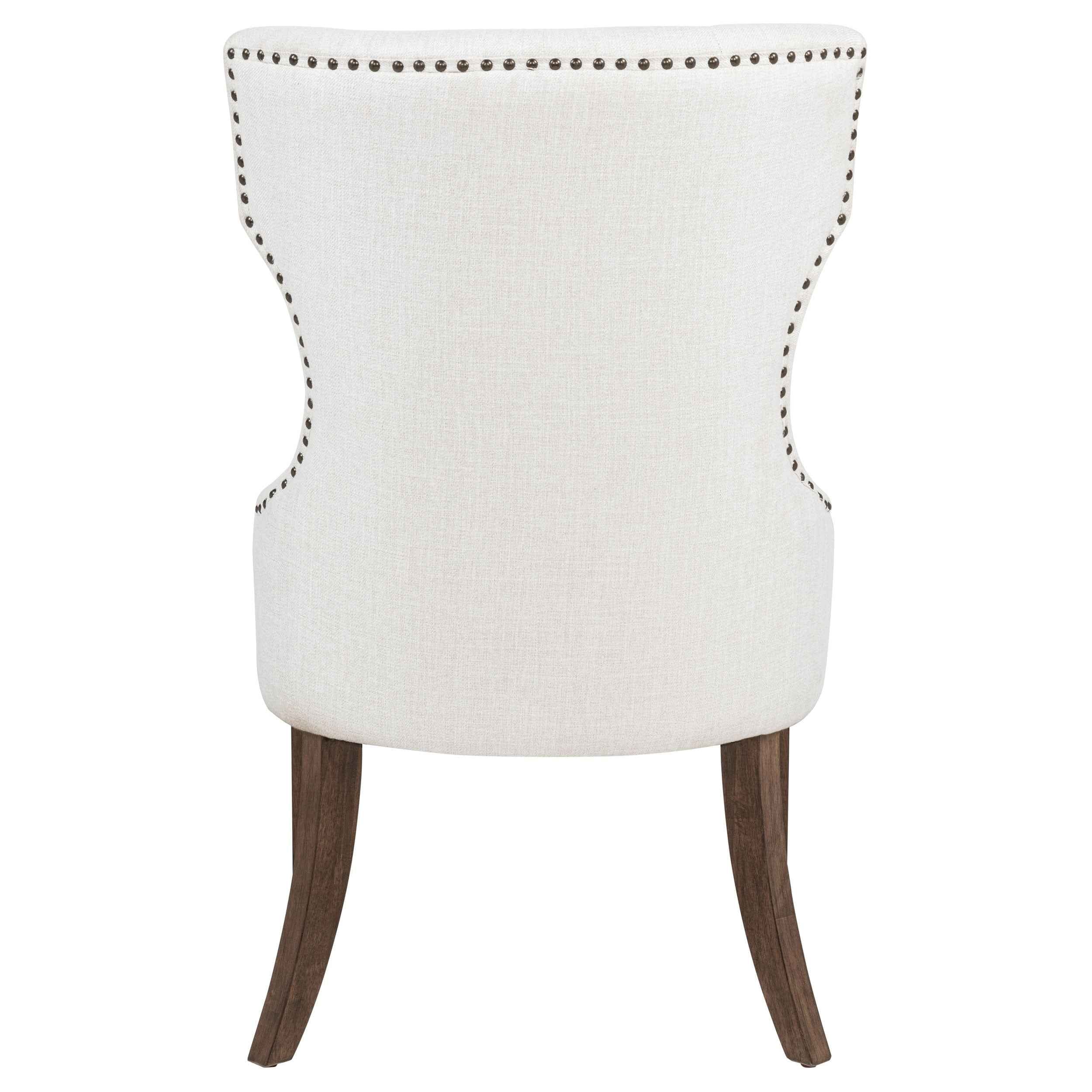 Baney Cream/Dark Oak Fabric Upholstered Dining Side Chair - Image 7