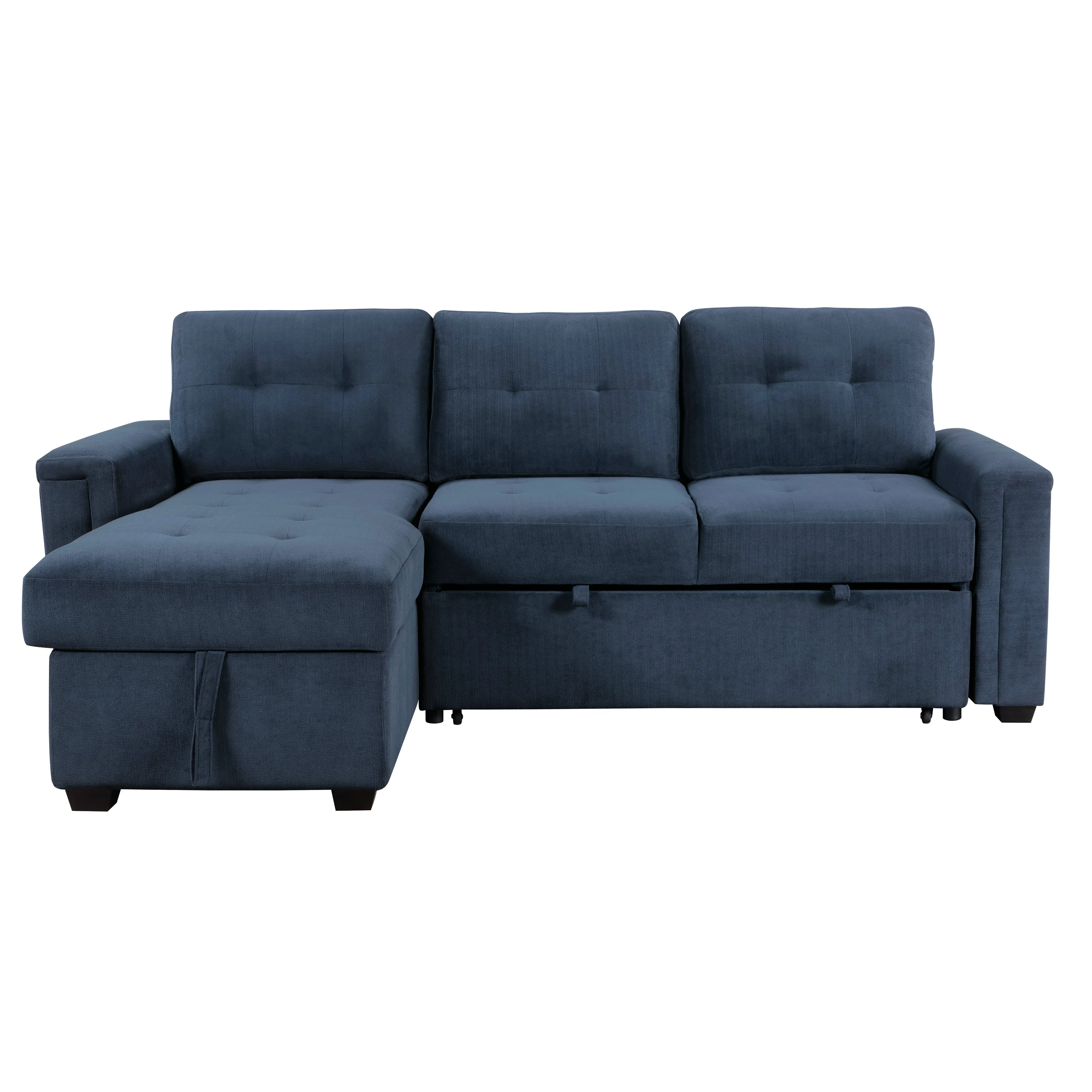 Barbara Navy Reversible Sectional with Hidden Storage and Pull-out Bed - Image 8