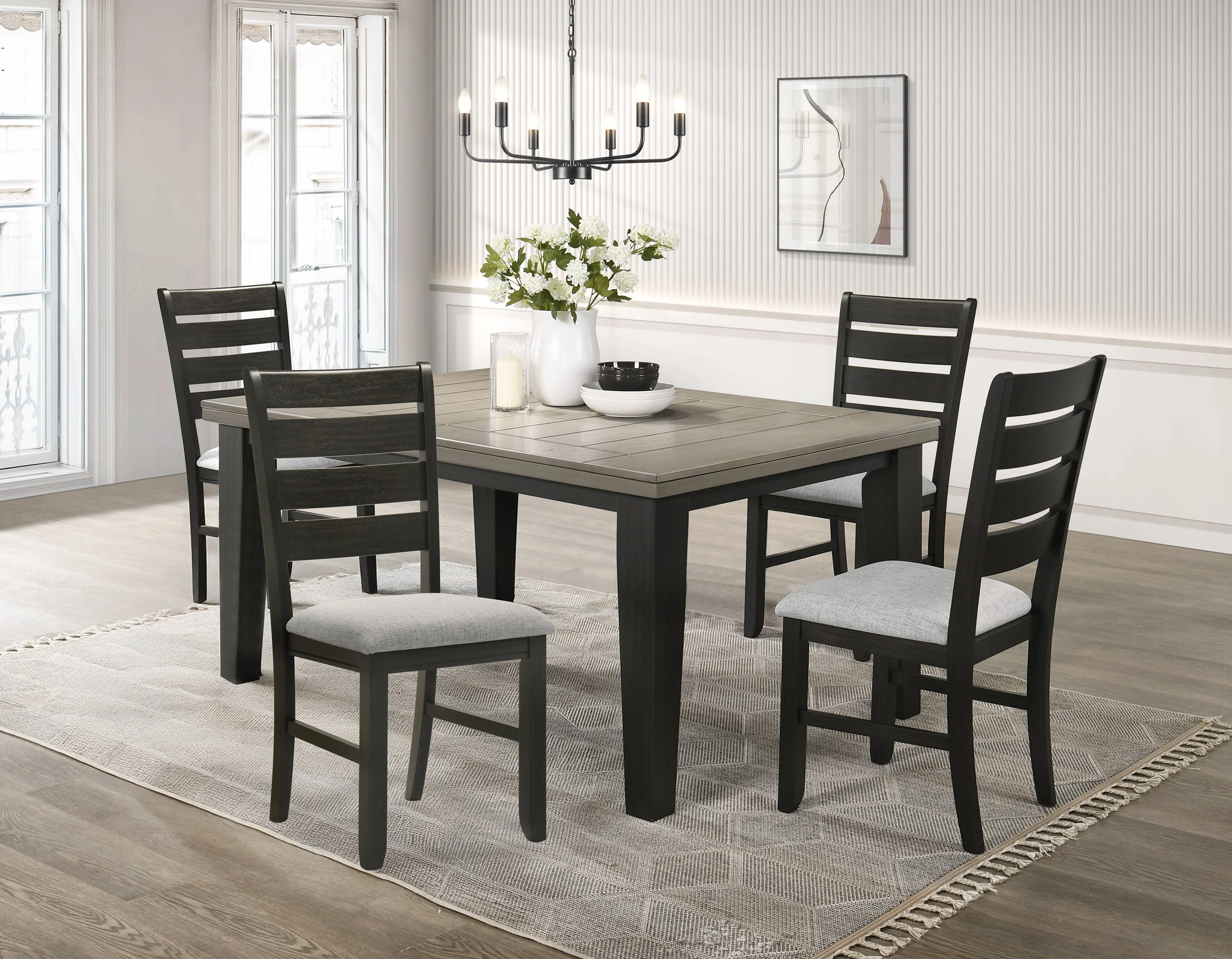 Bardstown Black and Light Gray Dining Side Chair, Set of 2 - Image 4