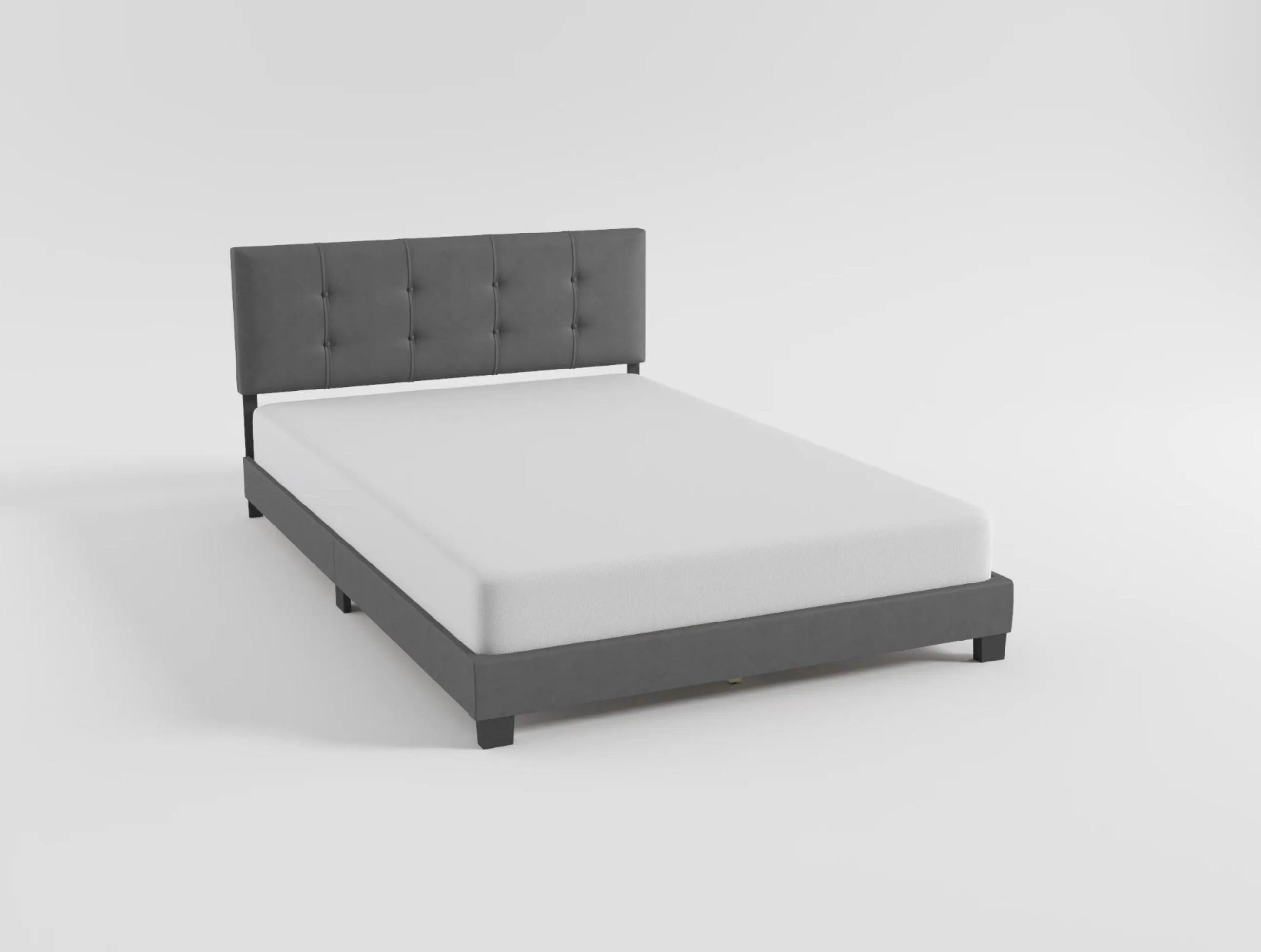 Bari Dark Gray Queen Platform Bed - Image 3