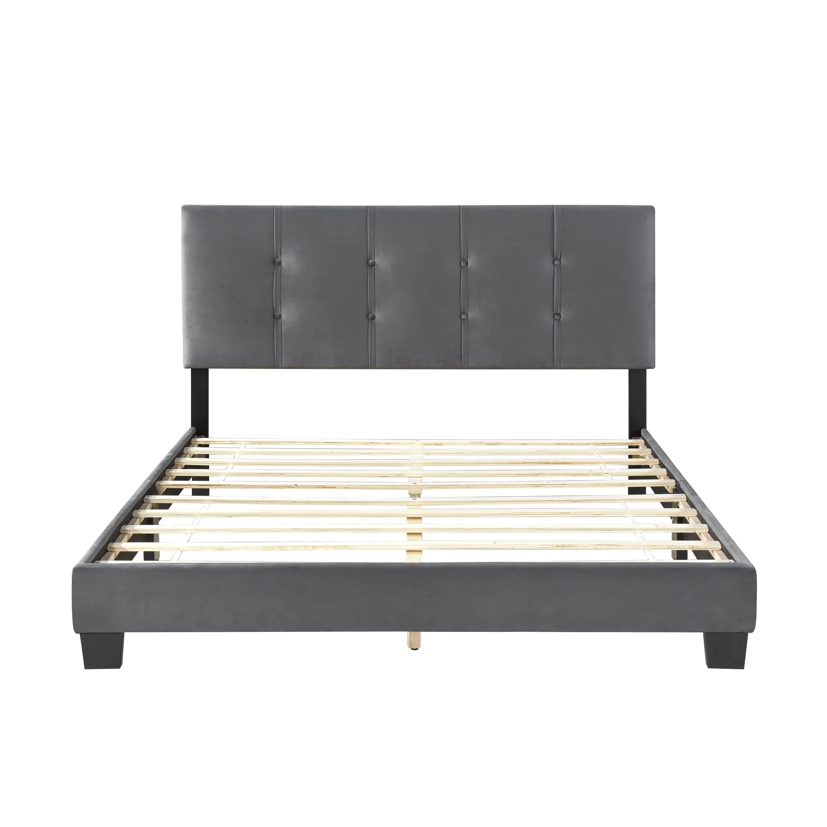 Bari Dark Gray Queen Platform Bed - Image 4