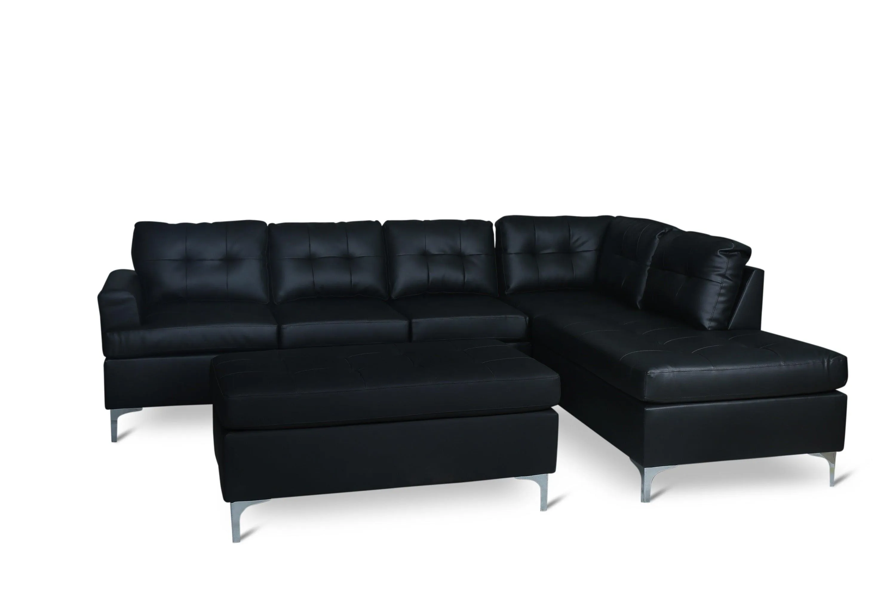 Barrington Black Ottoman - Image 5