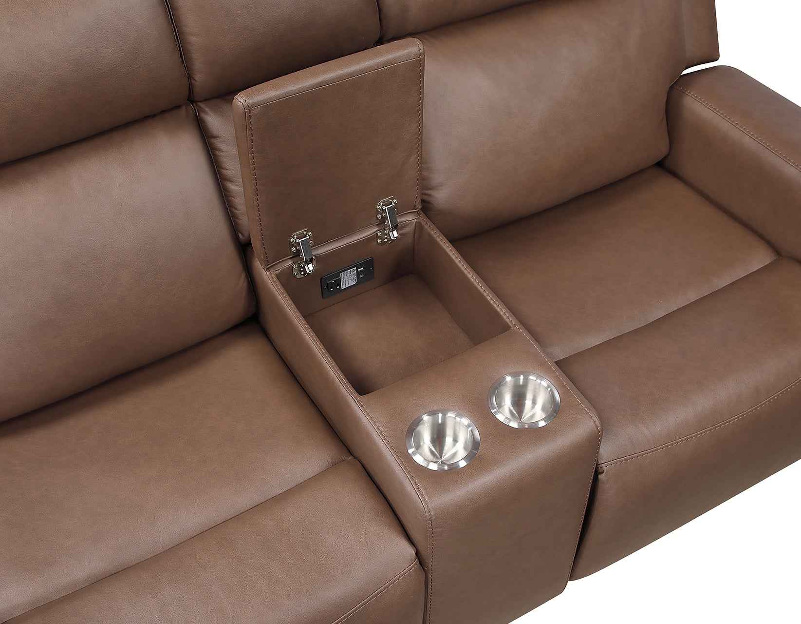 Barron Brown Manual Reclining Loveseat - Image 9