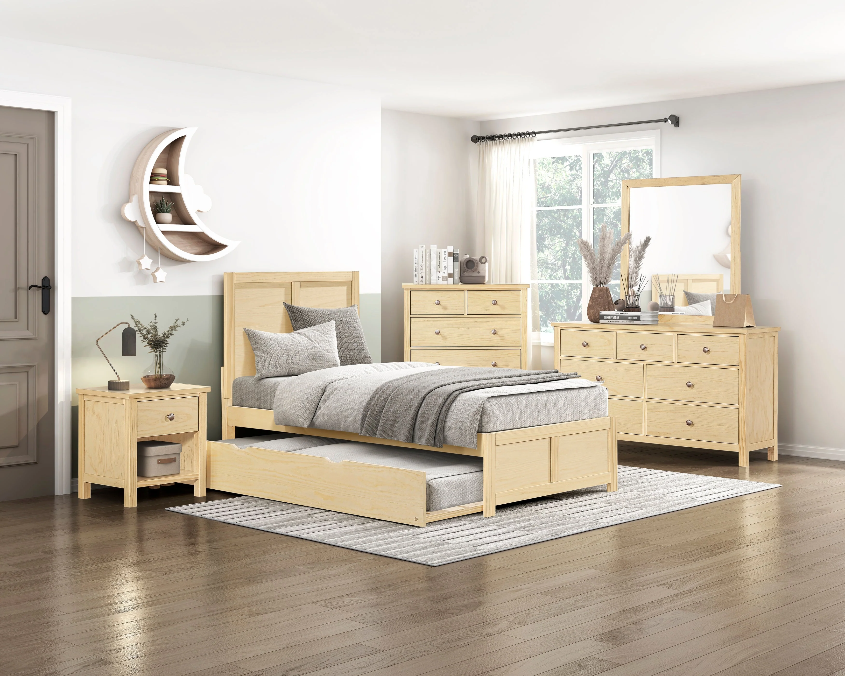 Bartly Natural Twin Platform Bed - Image 24