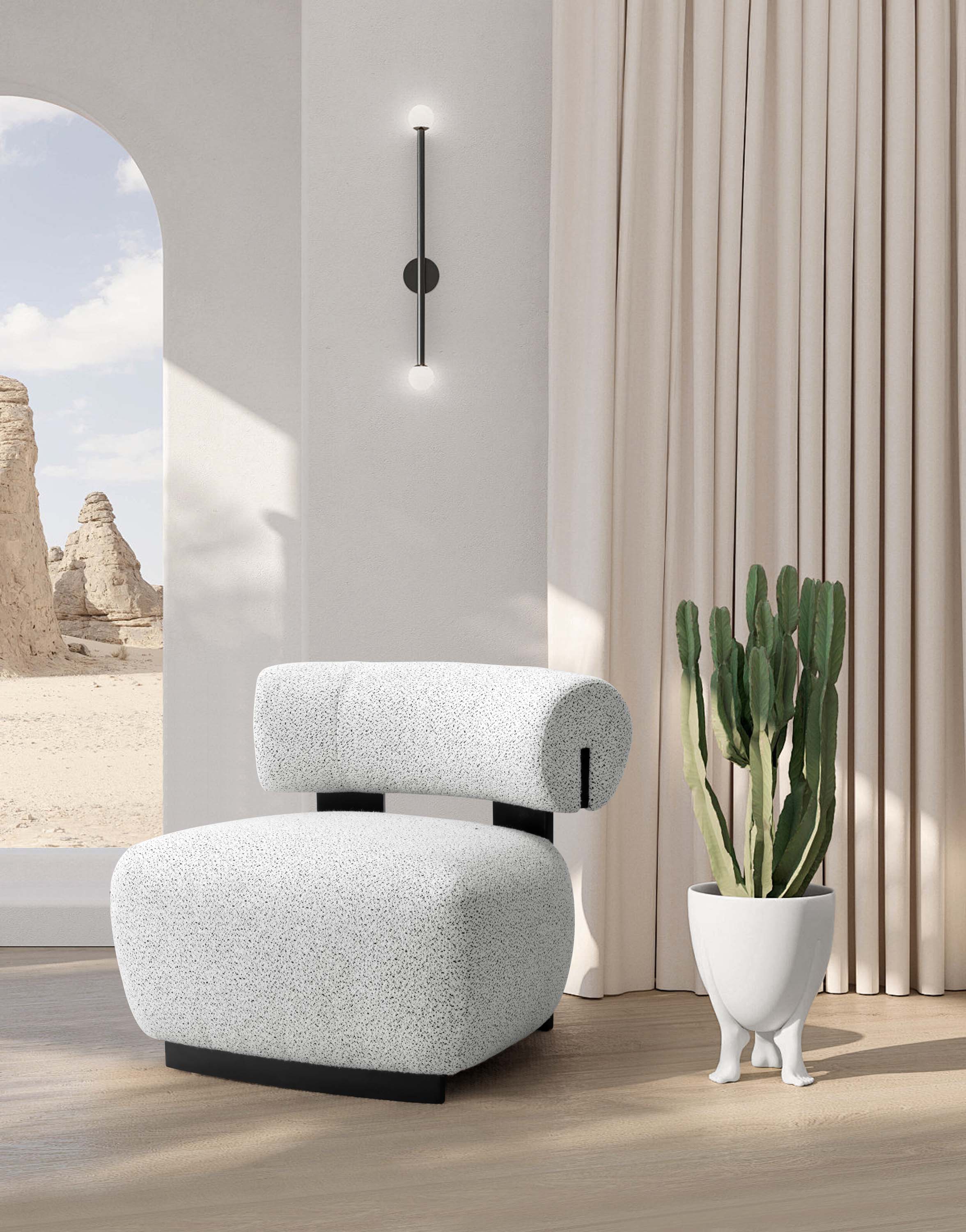 Bartow Accent Chair in Ivory and Black - Image 2