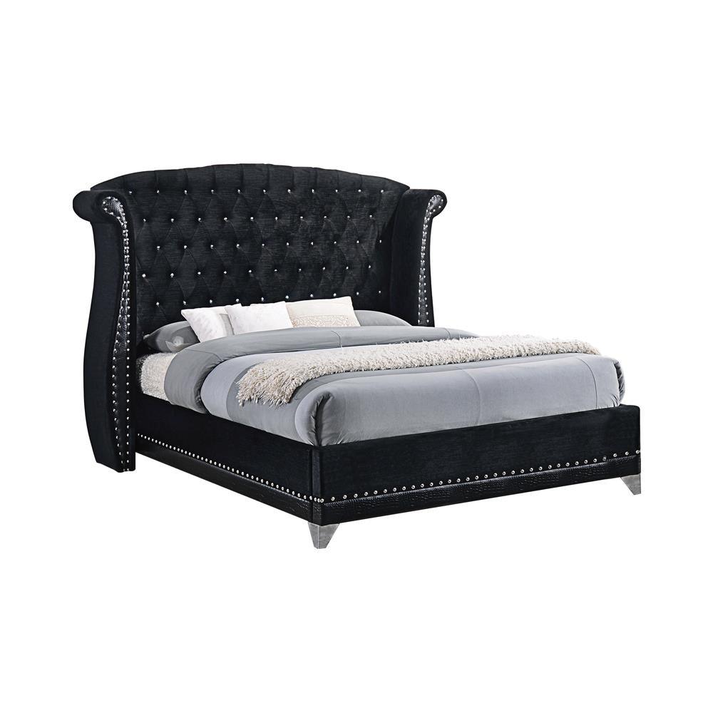Barzini California King Tufted Upholstered Bed Black - Image 2