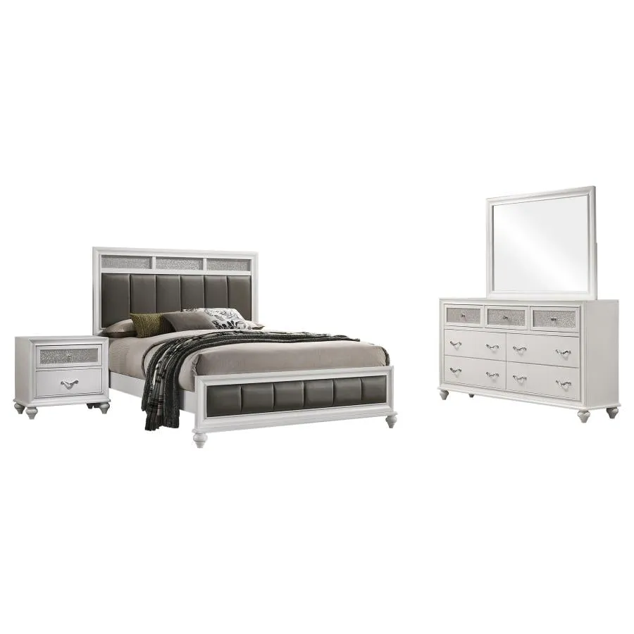 Barzini White 4-Piece Queen Panel Bedroom Set - Image 2
