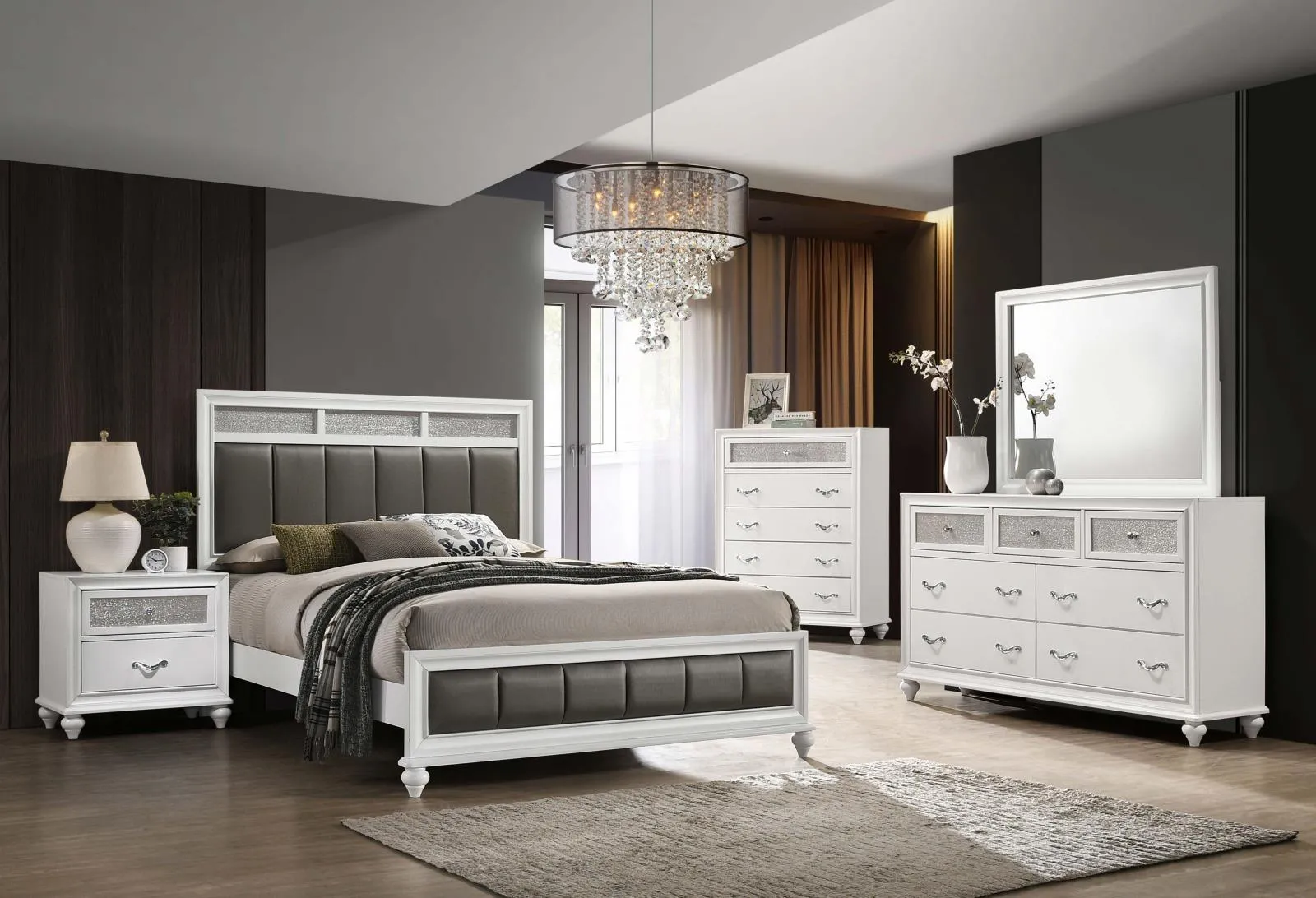 Barzini White 5-Drawer Chest - Image 10