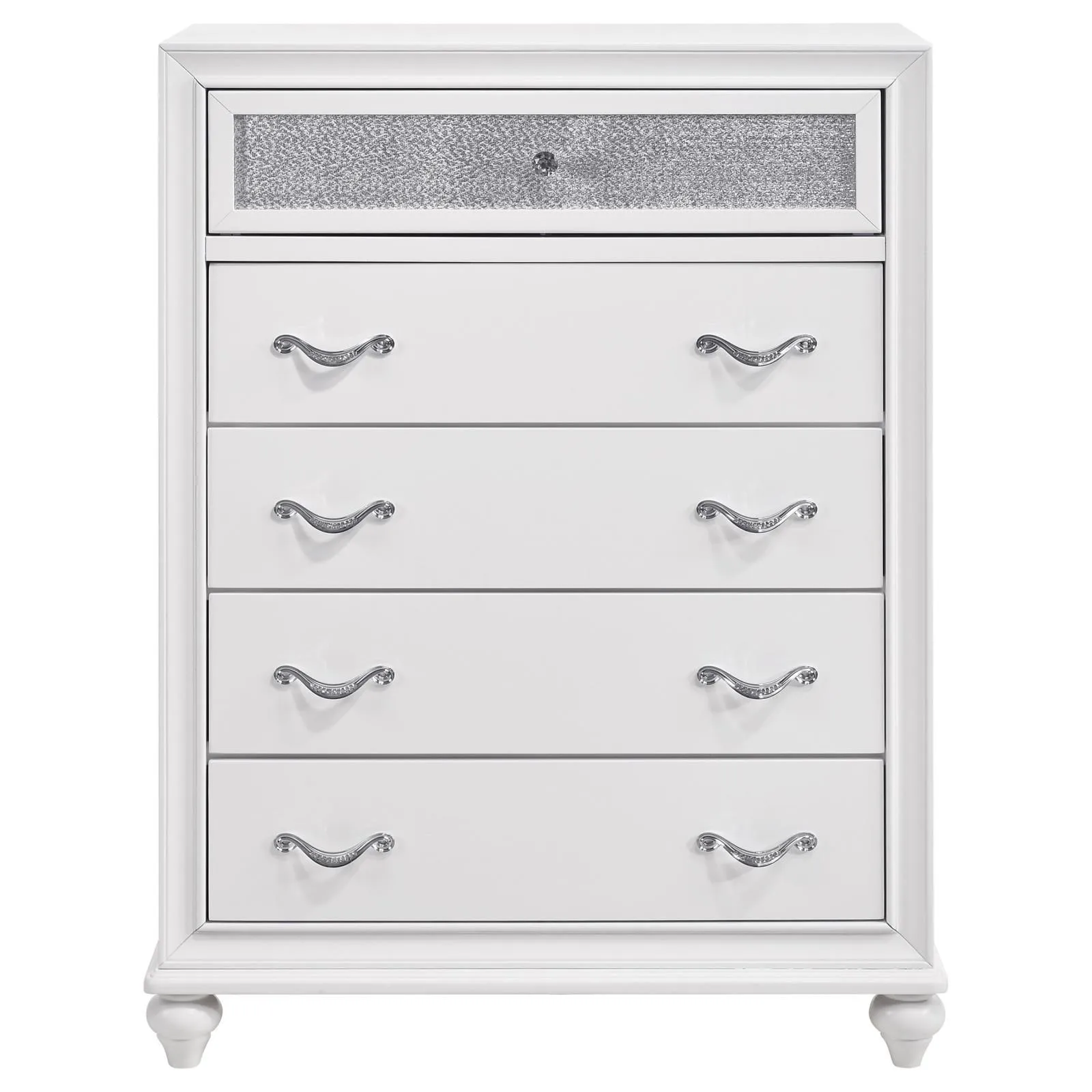 Barzini White 5-Drawer Chest - Image 3