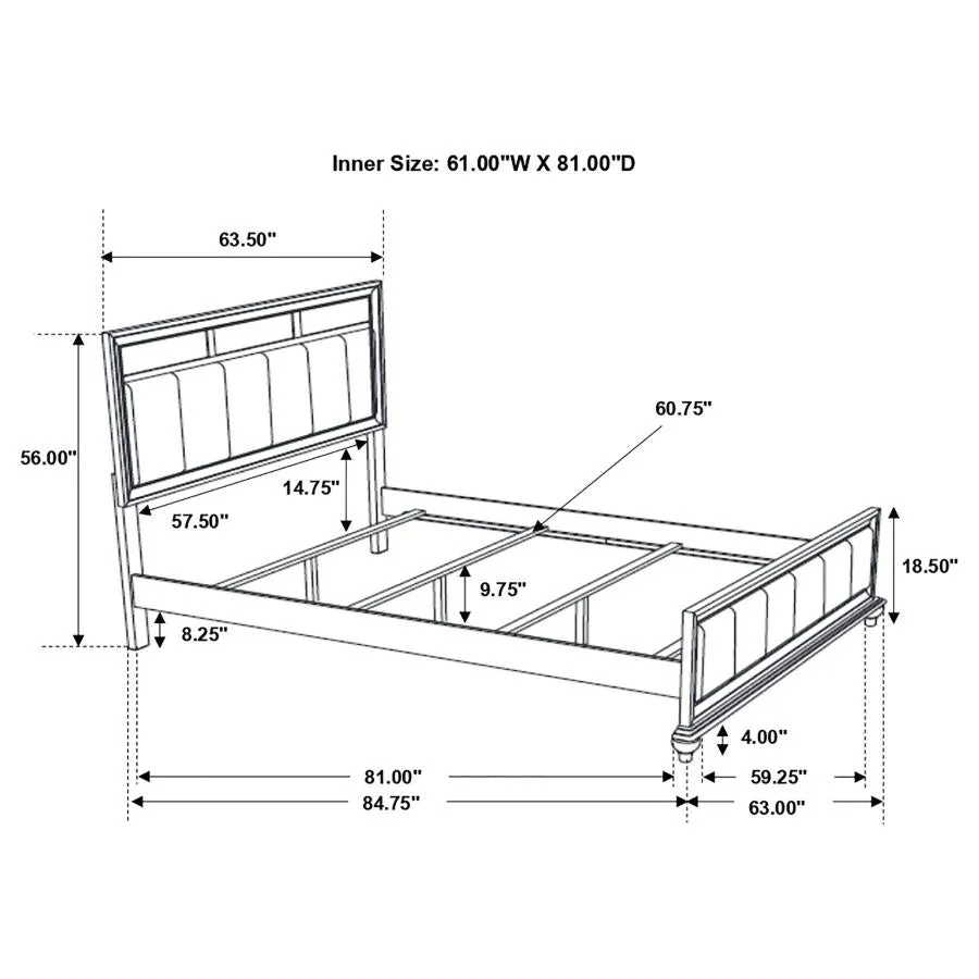 Barzini White 5-Piece Queen Panel Bedroom Set - Image 14