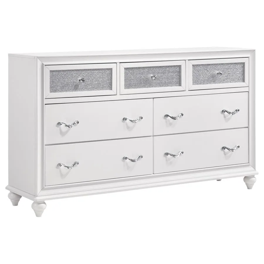 Barzini White 5-Piece Queen Panel Bedroom Set - Image 7