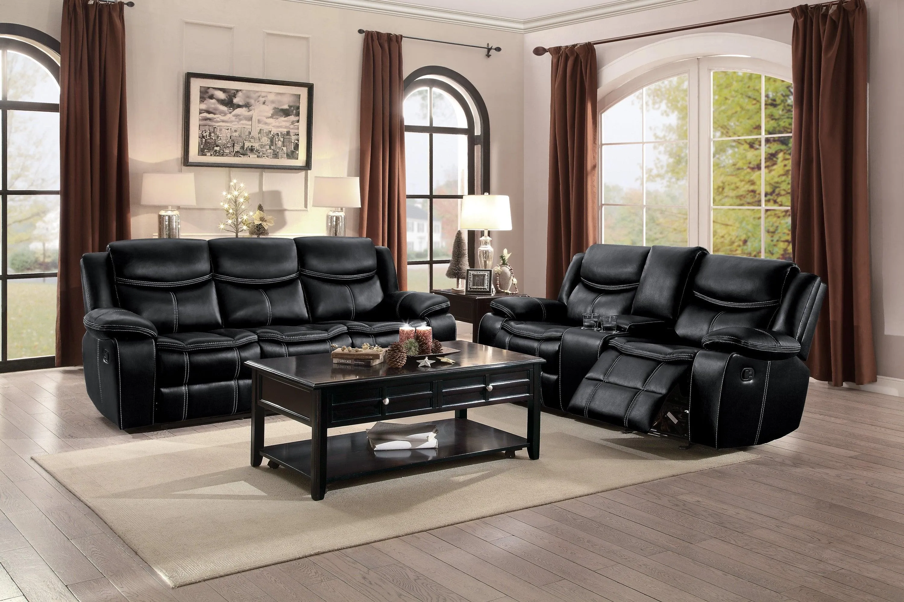 Bastrop Black Reclining Living Room Set - Image 2