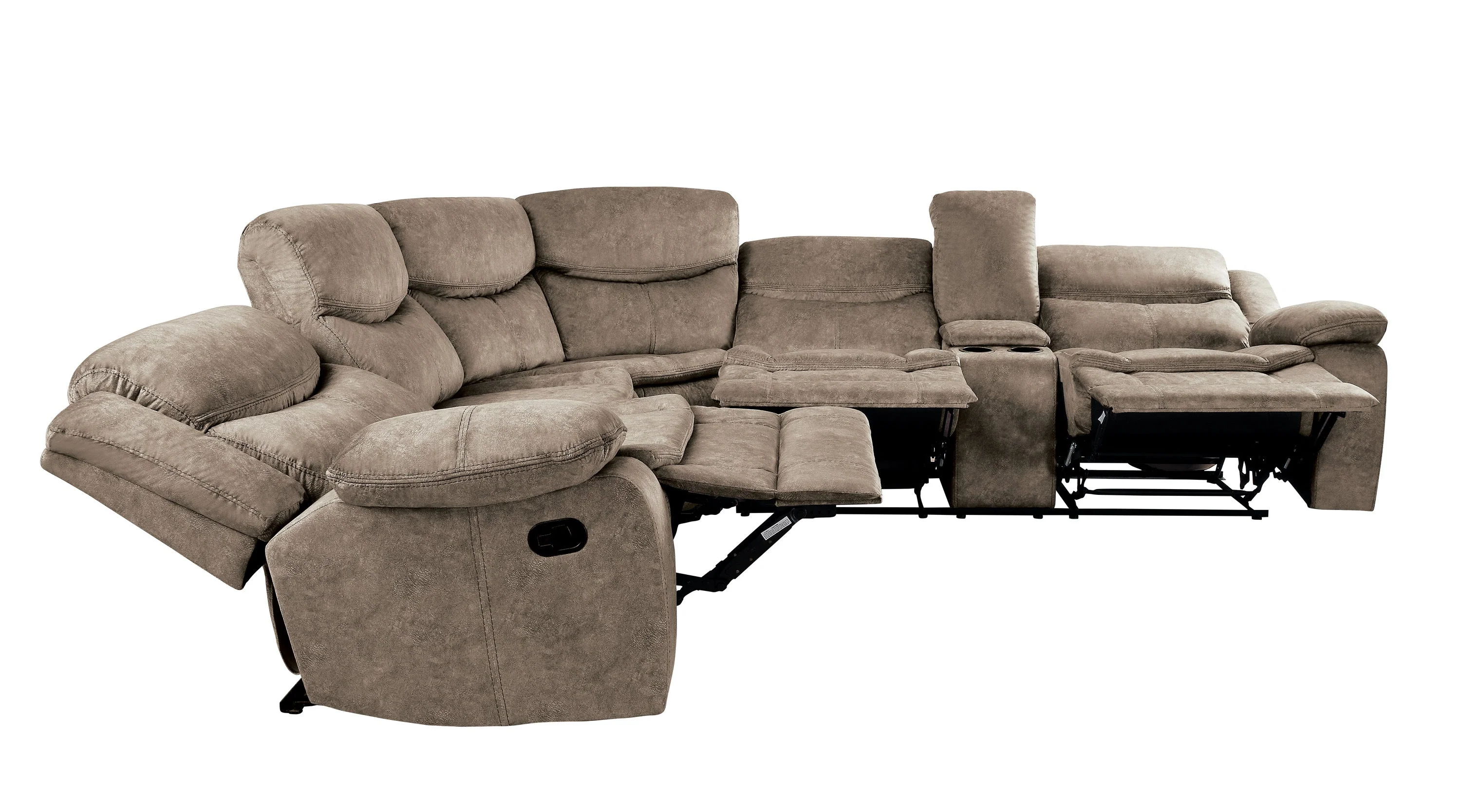 Bastrop Brown 3-Piece Reclining Sectional - Image 5
