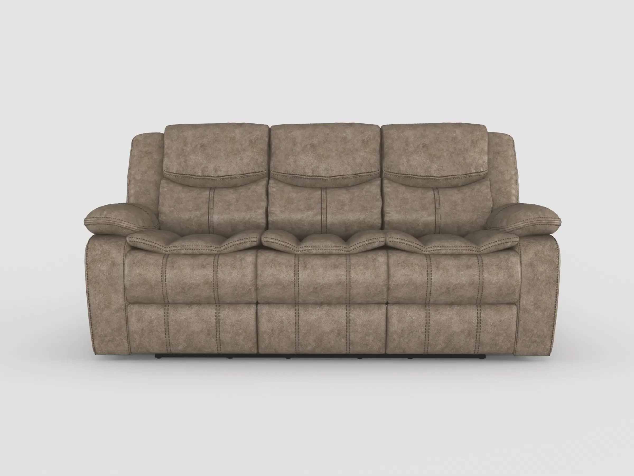 Bastrop Brown Fabric Double Reclining Sofa - Image 4