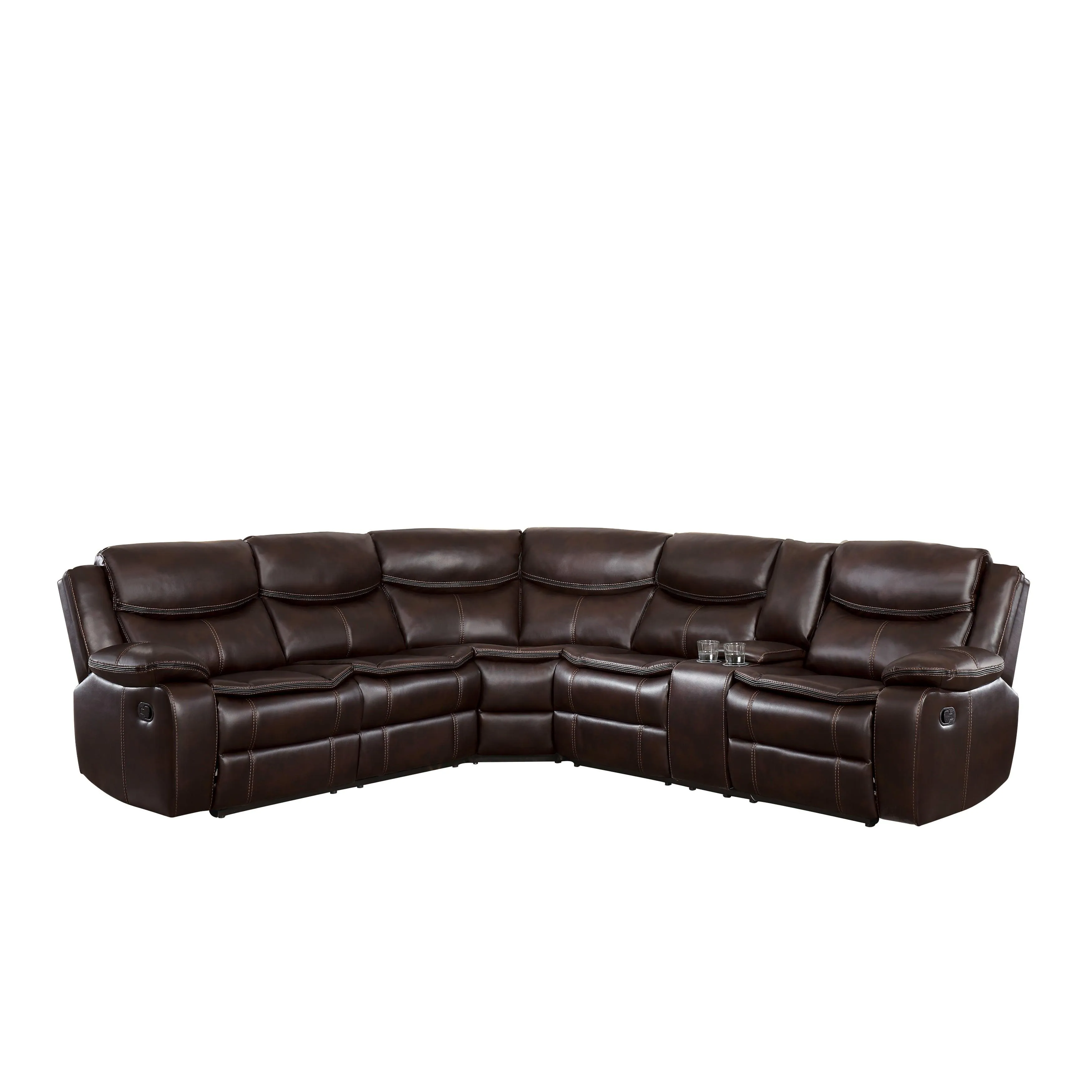 Bastrop Dark Brown 3-Piece Reclining Sectional - Image 2