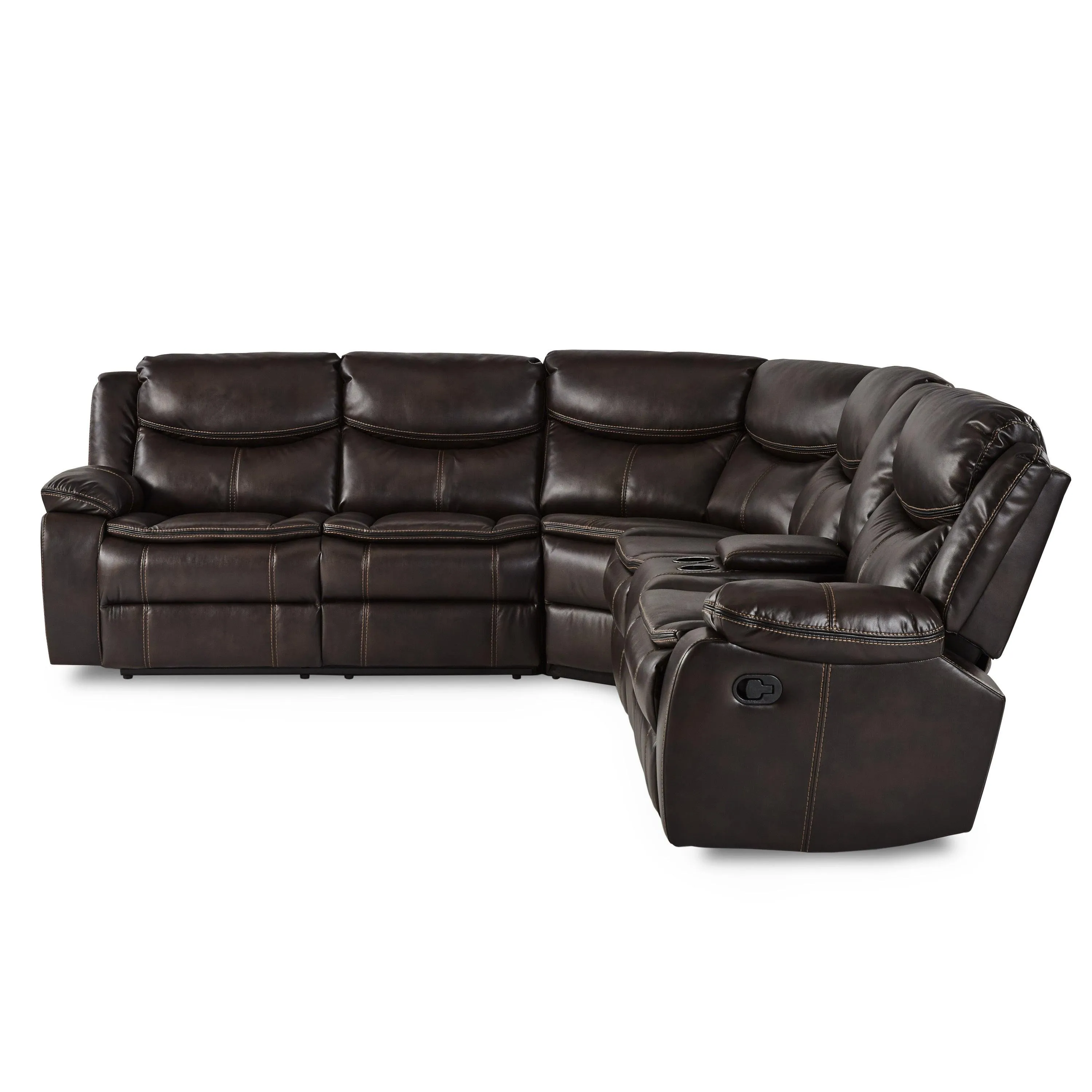 Bastrop Dark Brown 3-Piece Reclining Sectional - Image 3