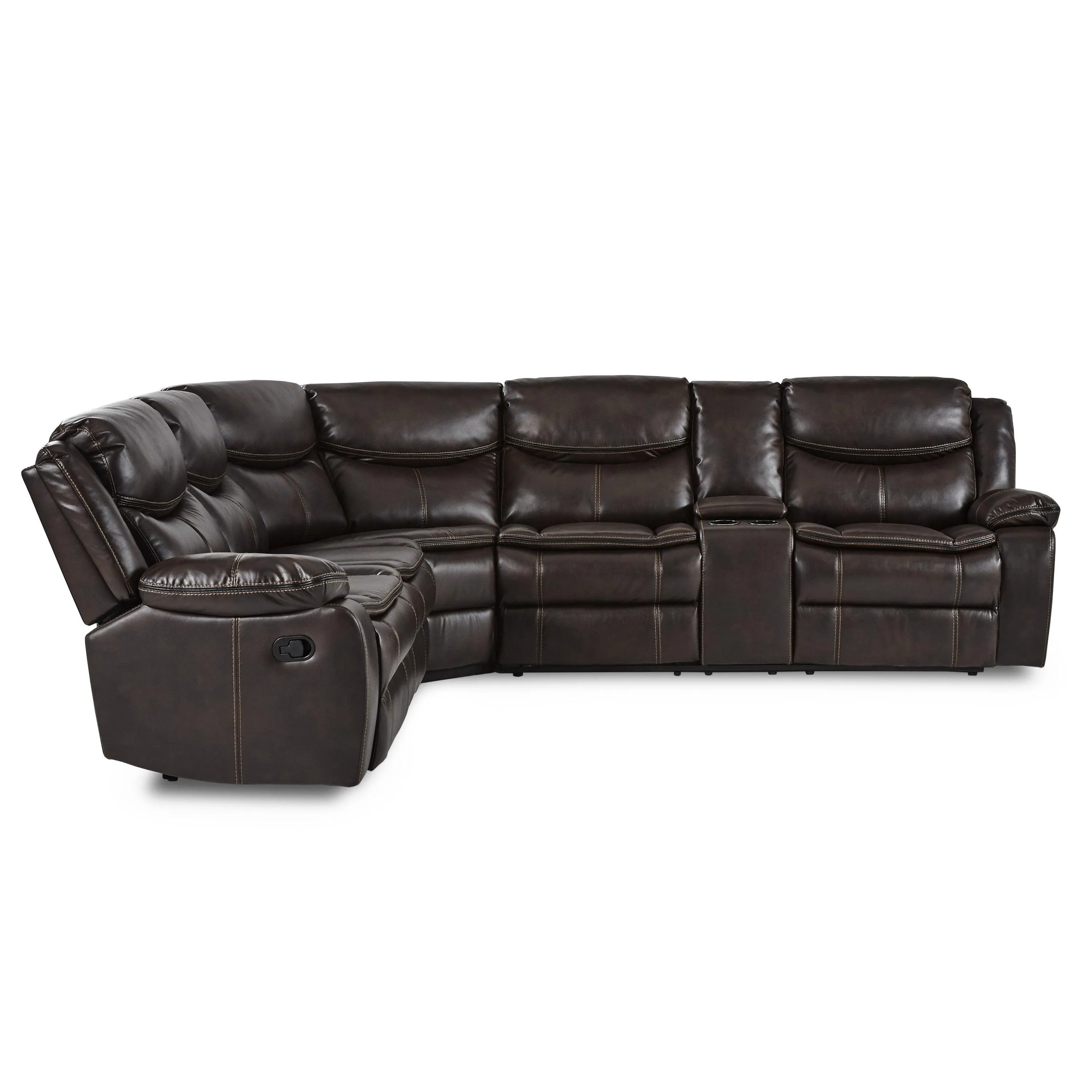 Bastrop Dark Brown 3-Piece Reclining Sectional - Image 4