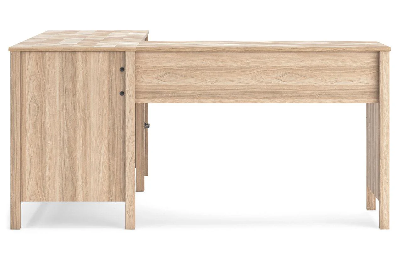 Battelle Tan 60" Home Office Desk with Return - Image 5
