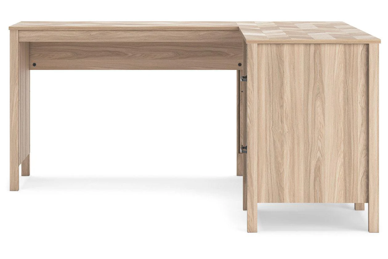 Battelle Tan 60" Home Office Desk with Return - Image 6