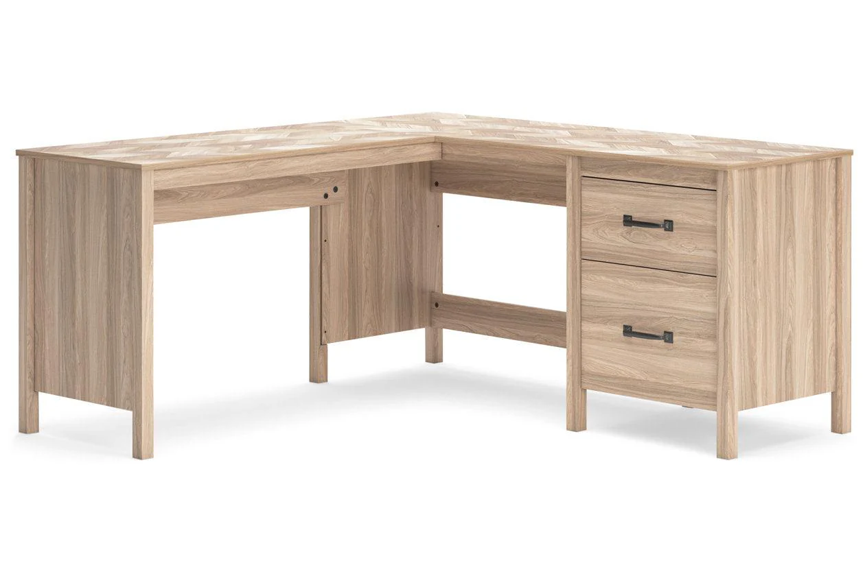 Battelle Tan 60" Home Office Desk with Return - Image 9