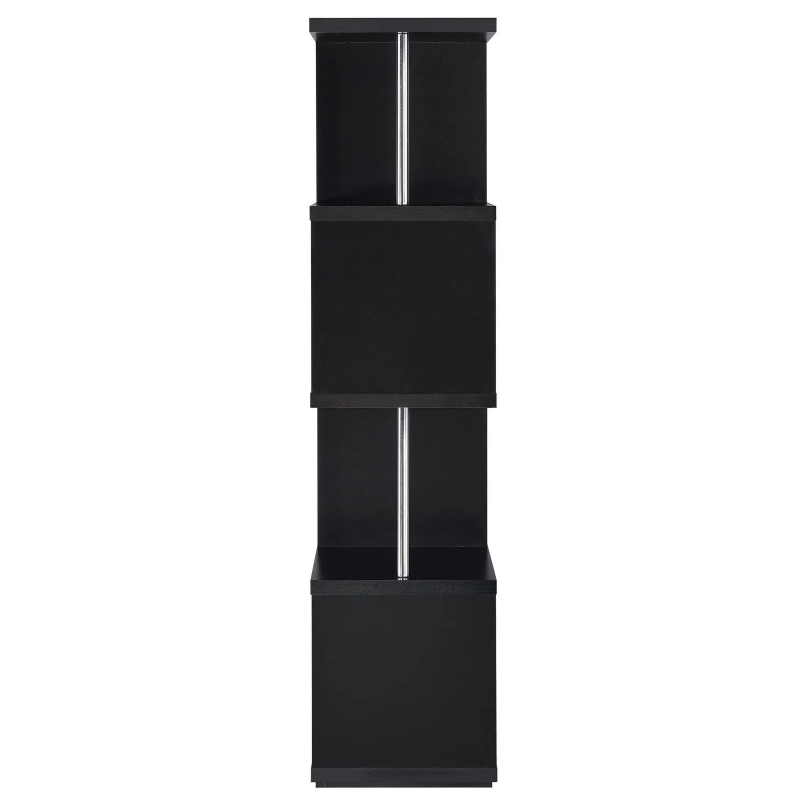 Baxter Black/Chrome 4-Shelf Bookcase - Image 3
