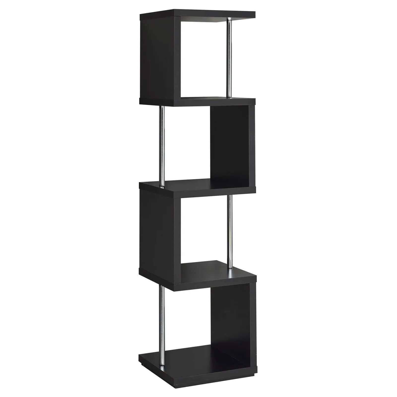 Baxter Black/Chrome 4-Shelf Bookcase - Image 8