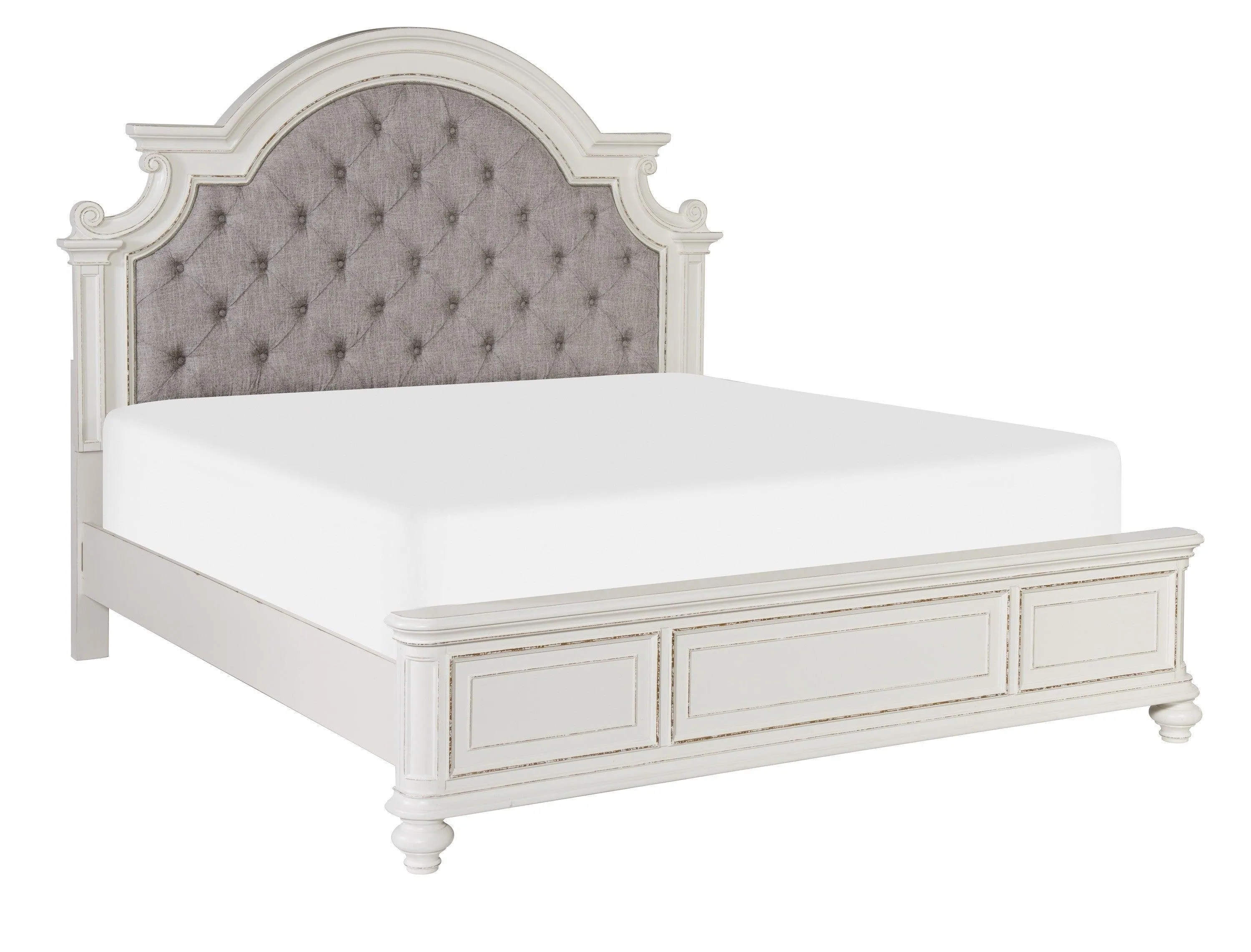 Baylesford Antique White Queen Upholstered Panel Bed - Image 5