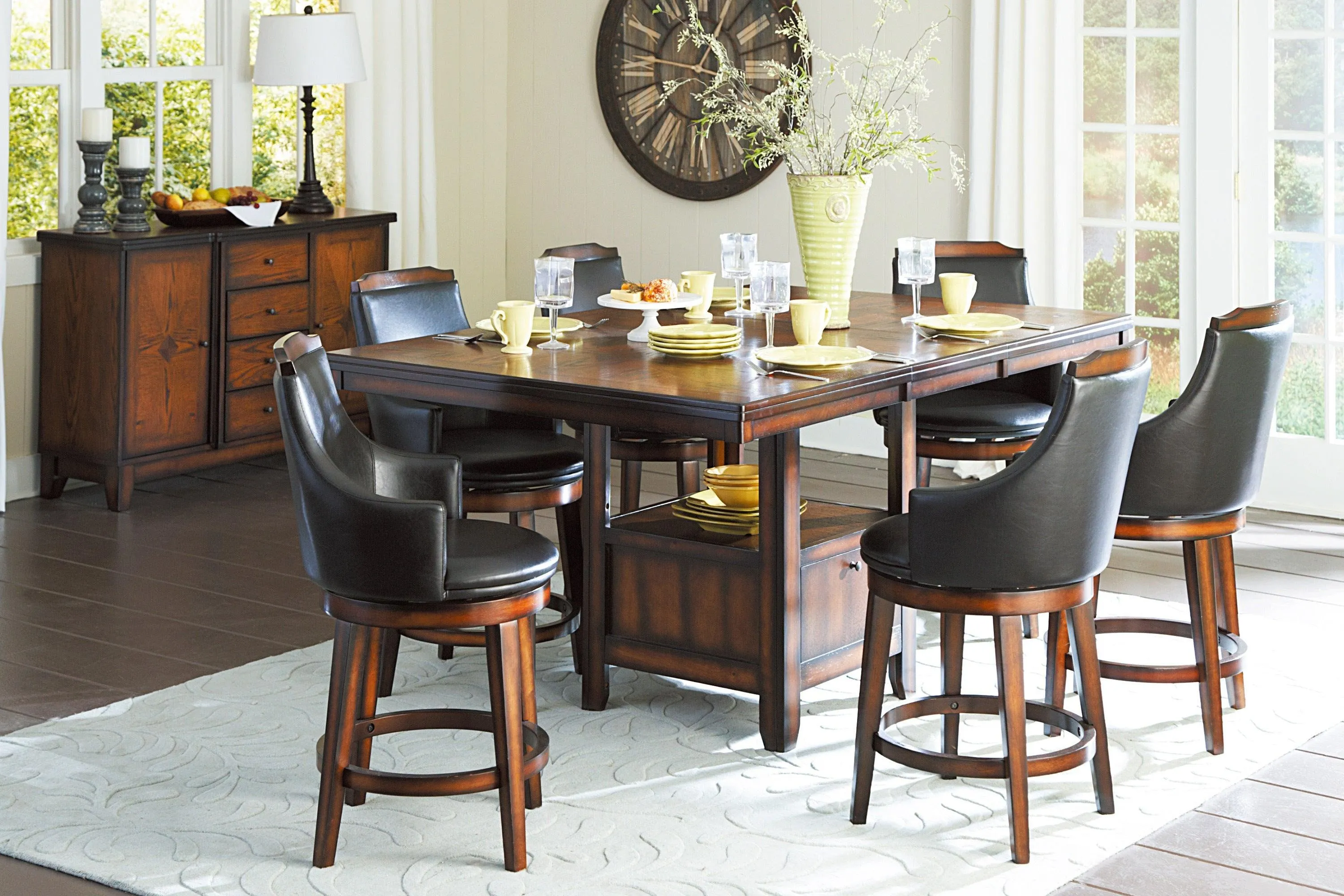 Bayshore Brown Swivel Pub Height Chair, Set of 2 - Image 2
