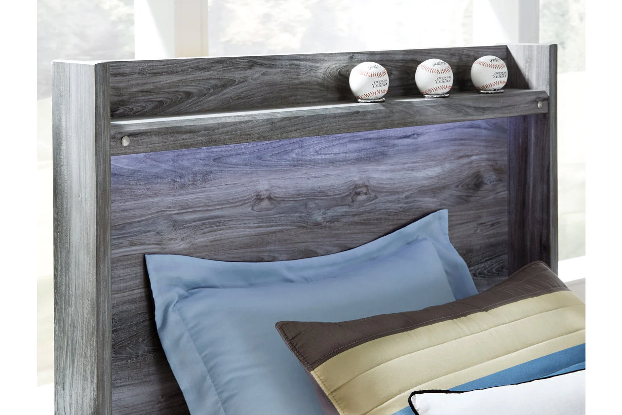 Baystorm Gray Full LED Storage Platform Bed - Image 2