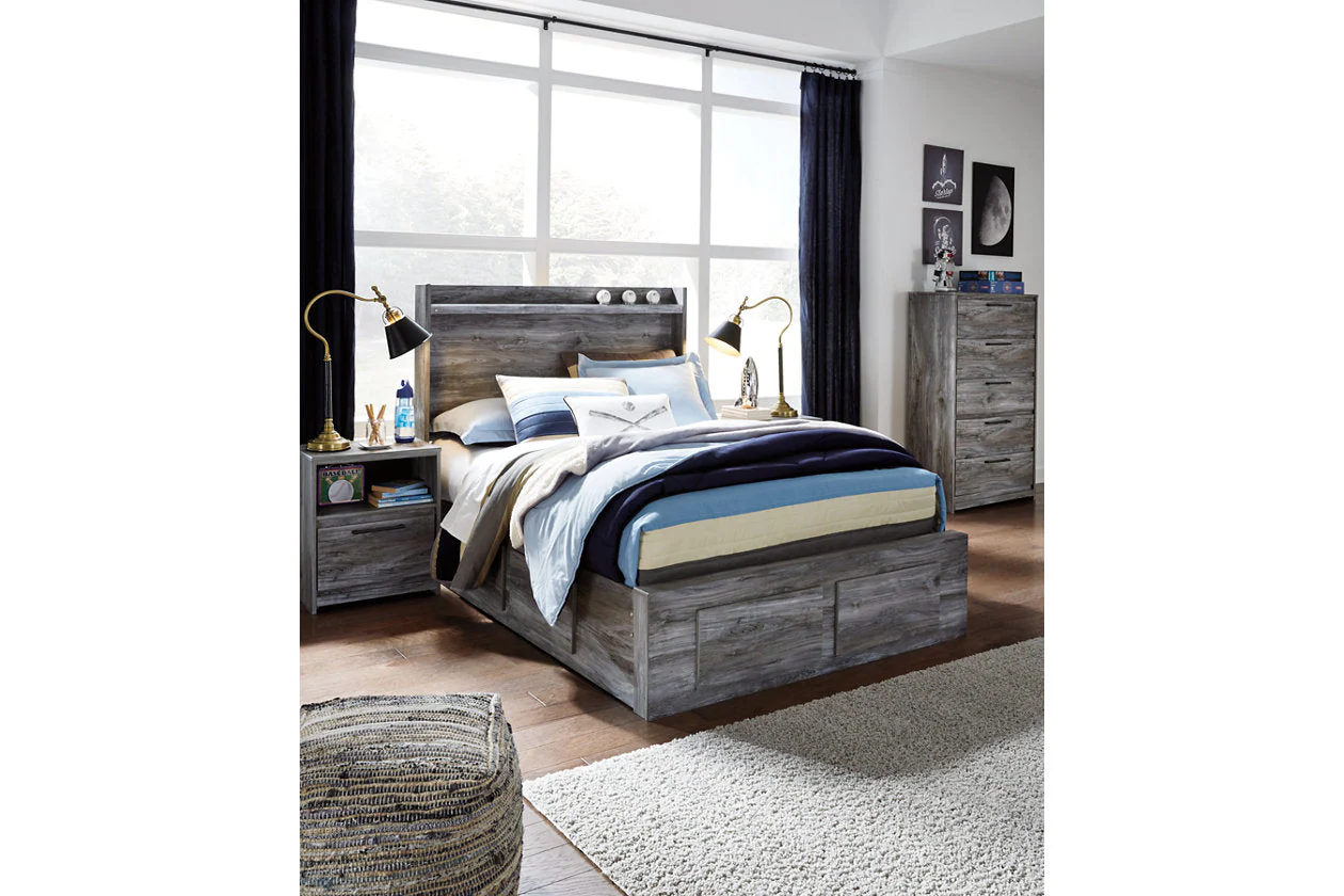 Baystorm Gray Full LED Storage Platform Bed with 4 Drawers - Image 3