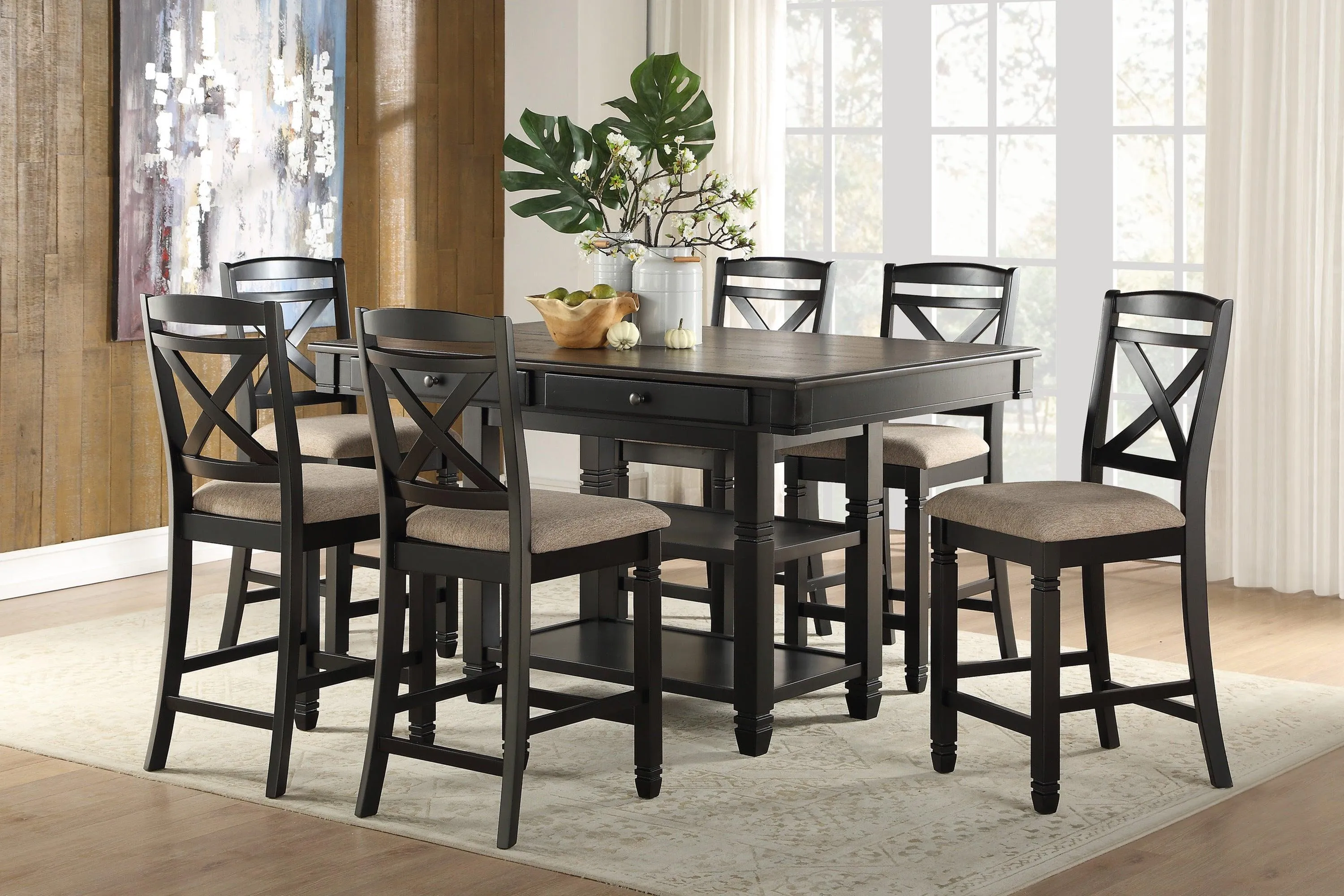 Baywater Black/Brown Counter Height Table - Image 2