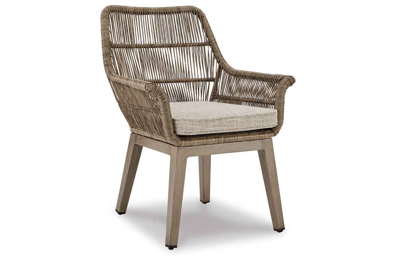 Beach Beige Front Beige Arm Chair with Cushion