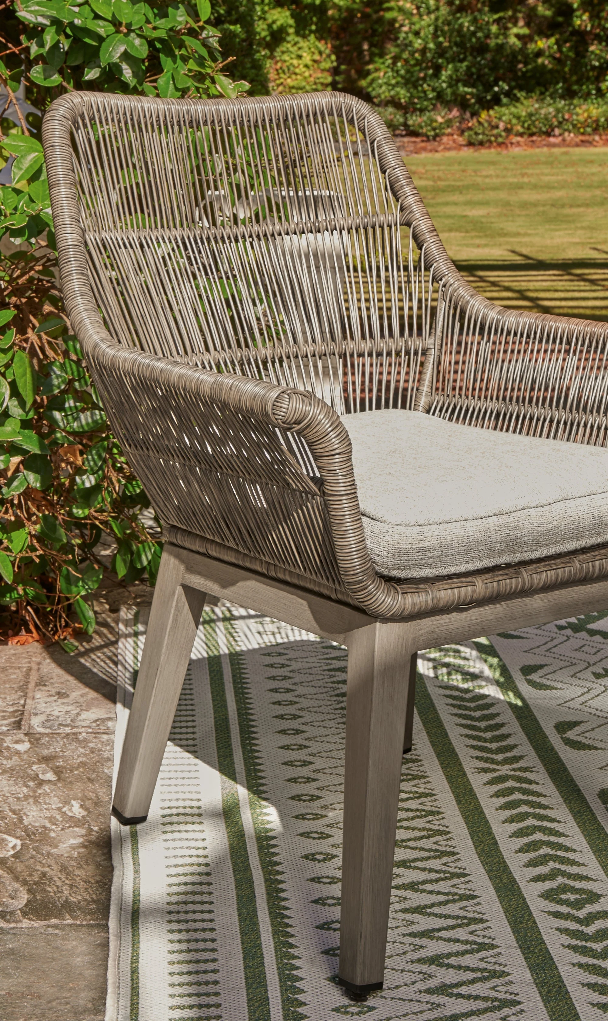 Beach Beige Front Beige Arm Chair with Cushion - Image 11