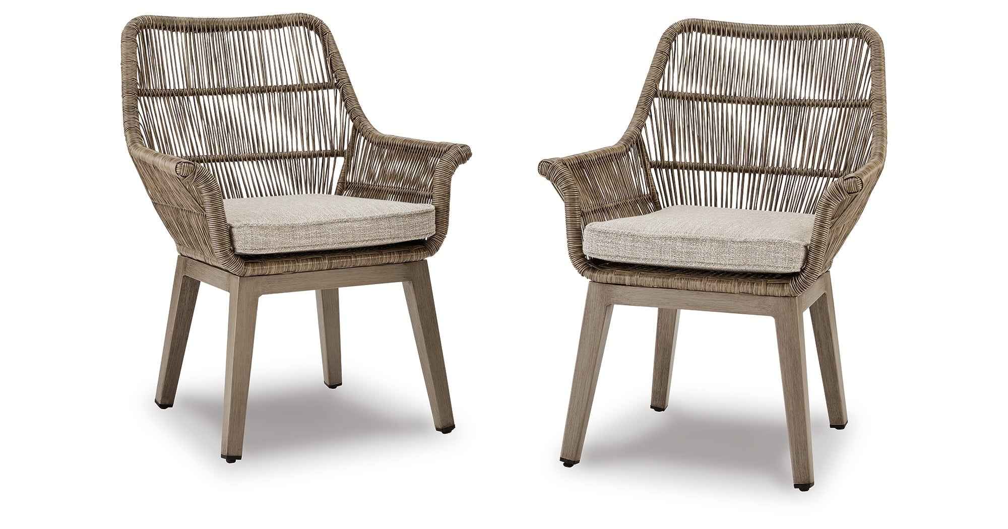Beach Beige Front Beige Arm Chair with Cushion - Image 12