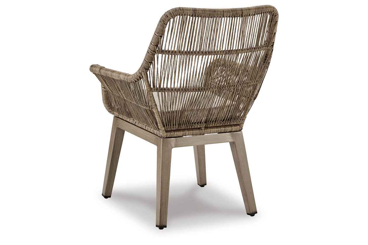 Beach Beige Front Beige Arm Chair with Cushion - Image 5