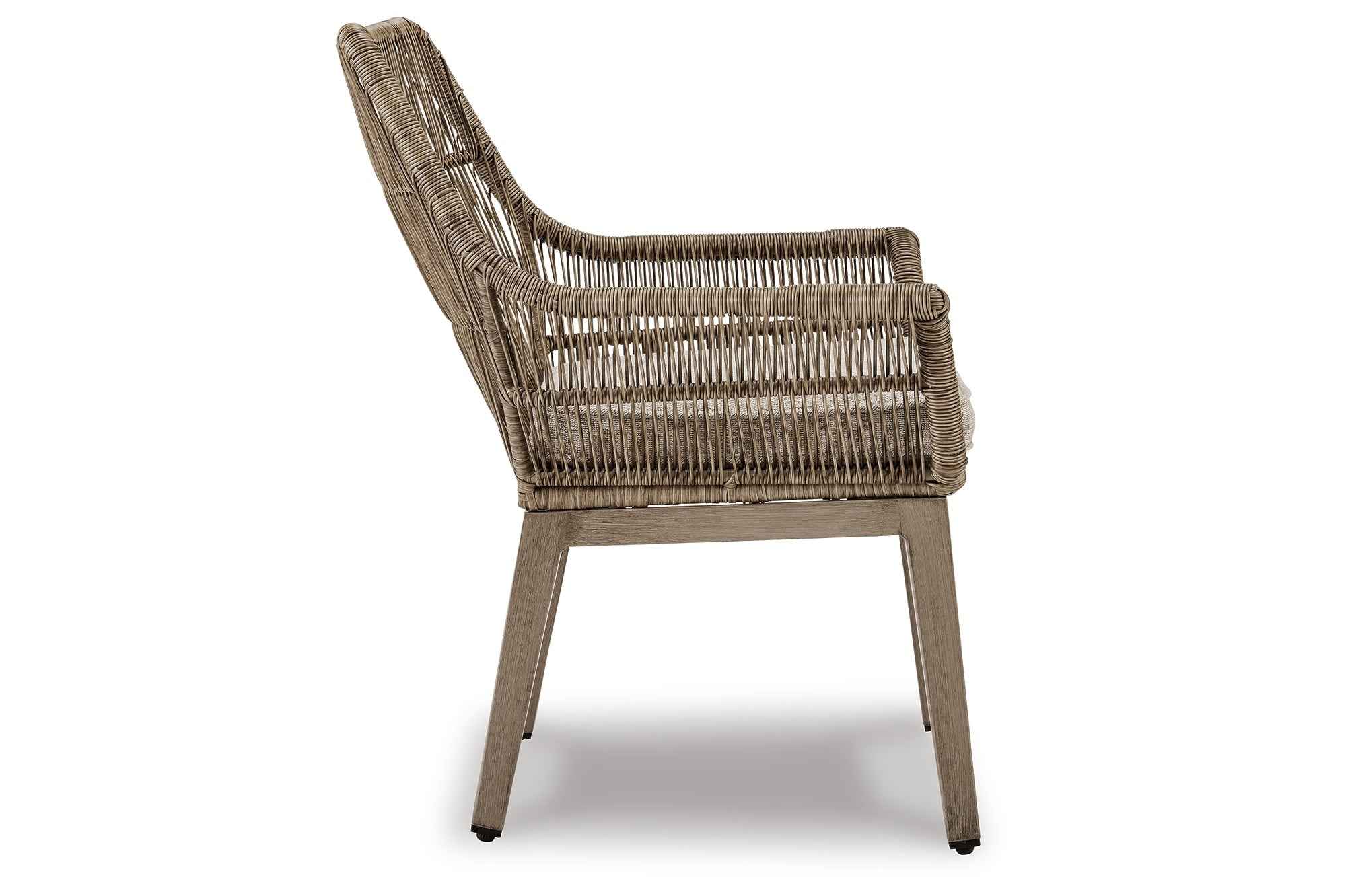 Beach Beige Front Beige Arm Chair with Cushion - Image 9