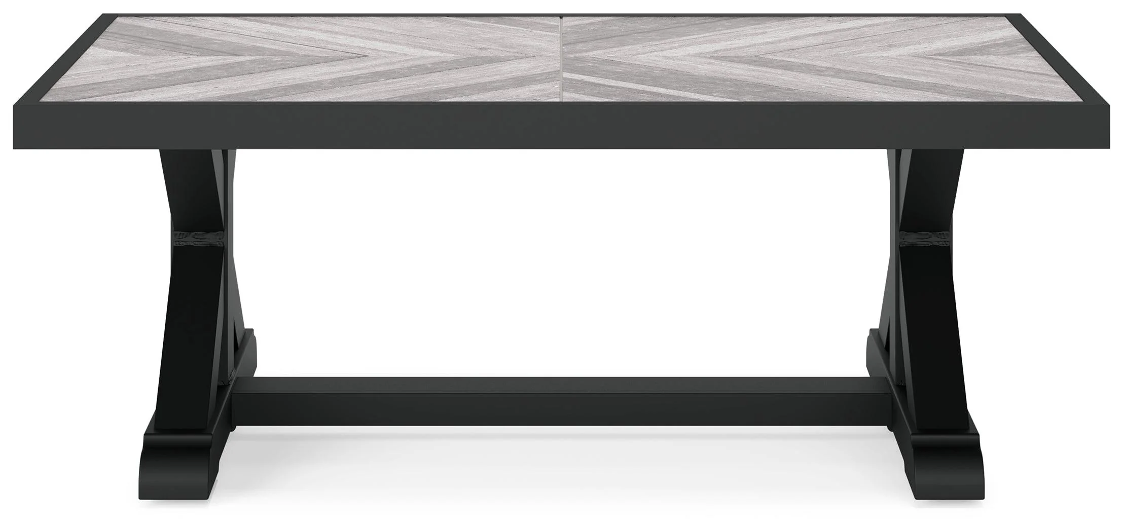 Beachcroft Black/Light Gray Outdoor Coffee Table - Image 5